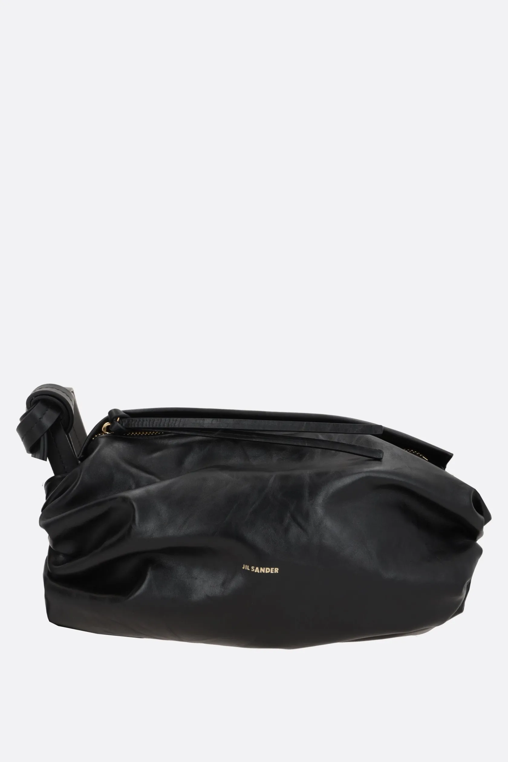 Borse A Tracolla>JIL SANDER borsa a spalla Cushion Small in pelle Paper Nero