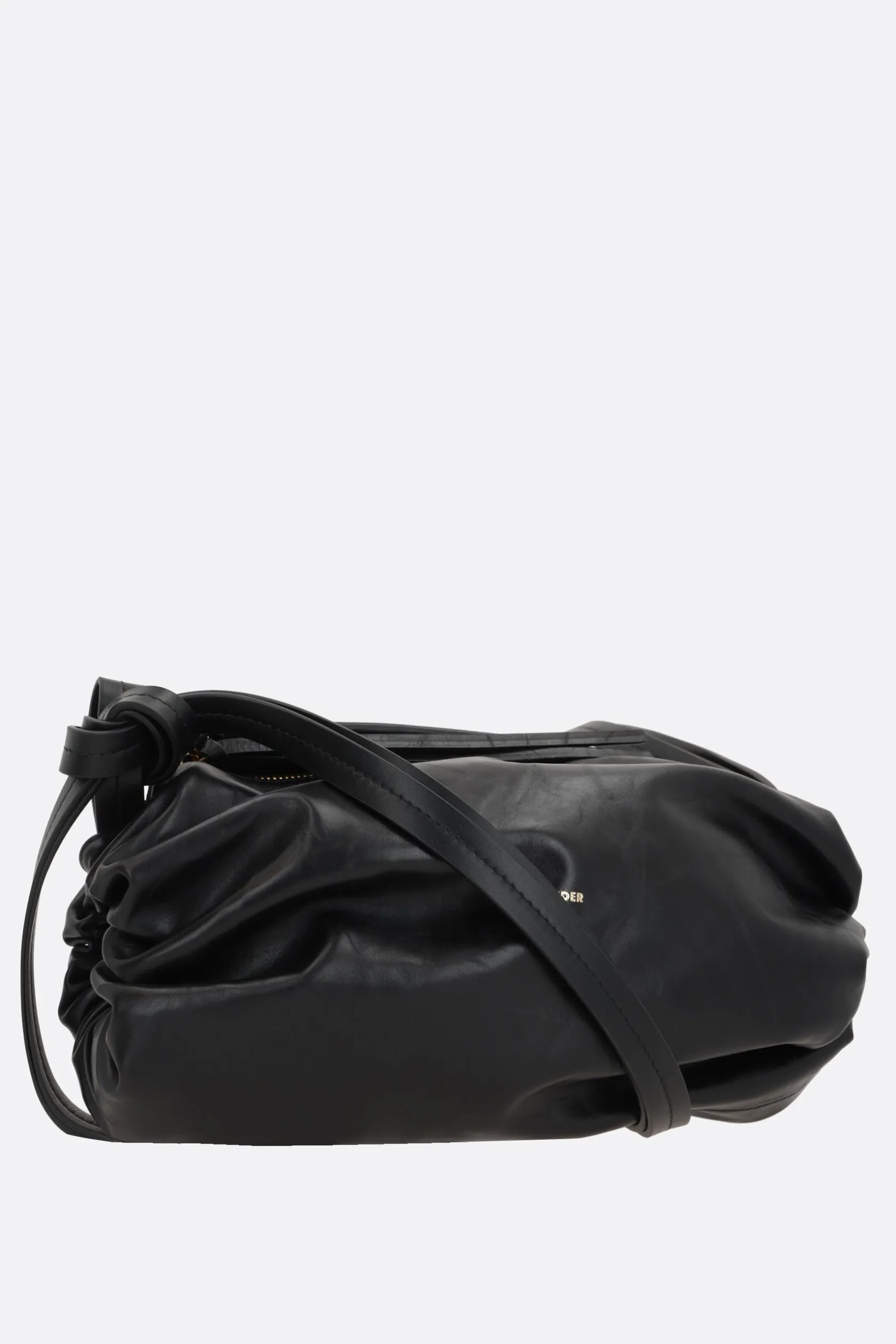Borse A Tracolla>JIL SANDER borsa a spalla Cushion Small in pelle Paper Nero