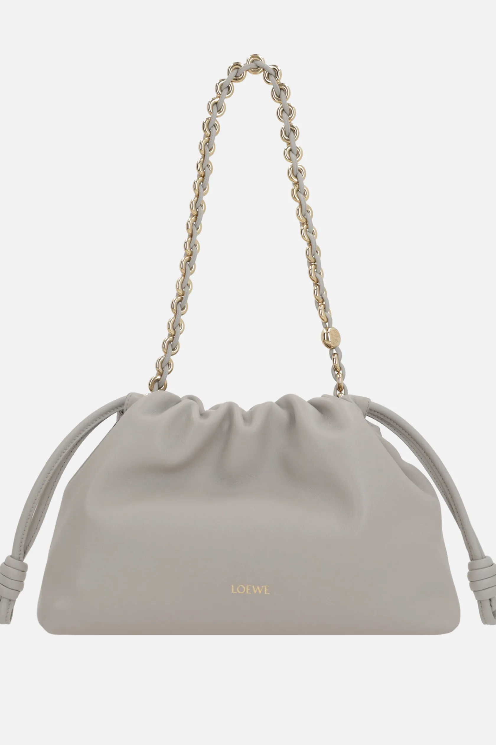 Borse A Tracolla>LOEWE borsa a spalla Flamenco Purse in nappa Grigio