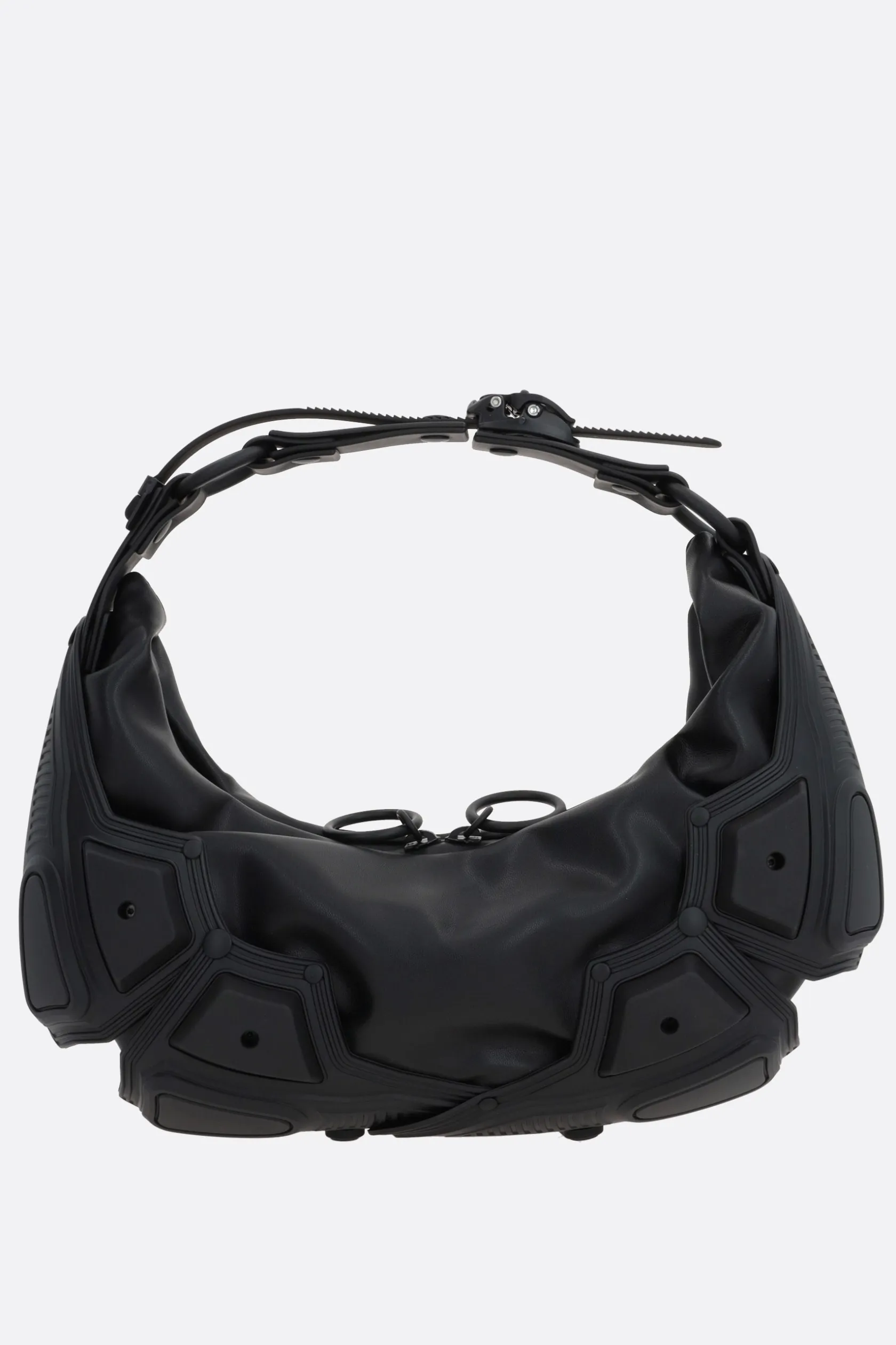 Borse A Tracolla>INNERRAUM borsa a spalla Half Moon small in ecopelle e gomma Nero