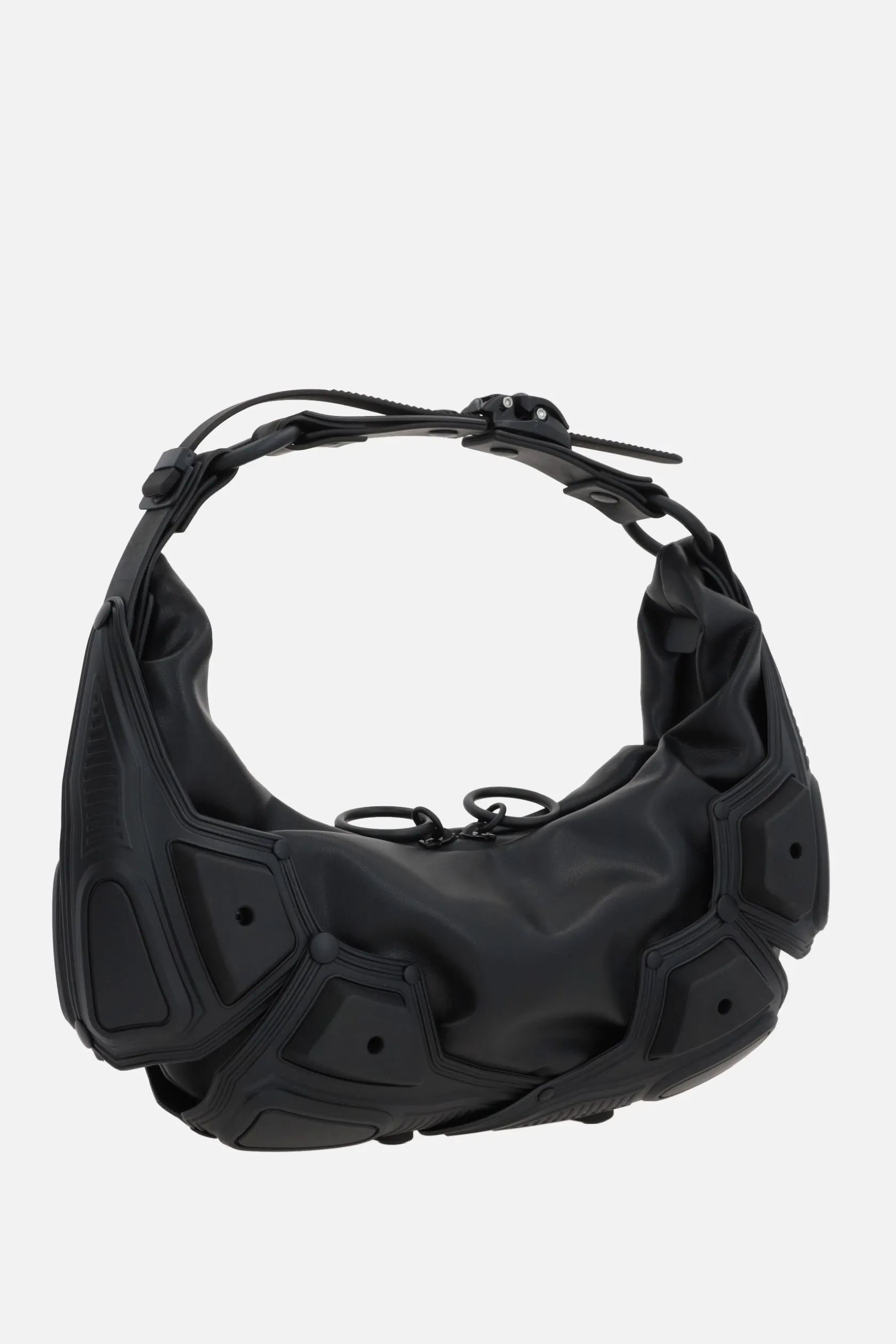 Borse A Tracolla>INNERRAUM borsa a spalla Half Moon small in ecopelle e gomma Nero