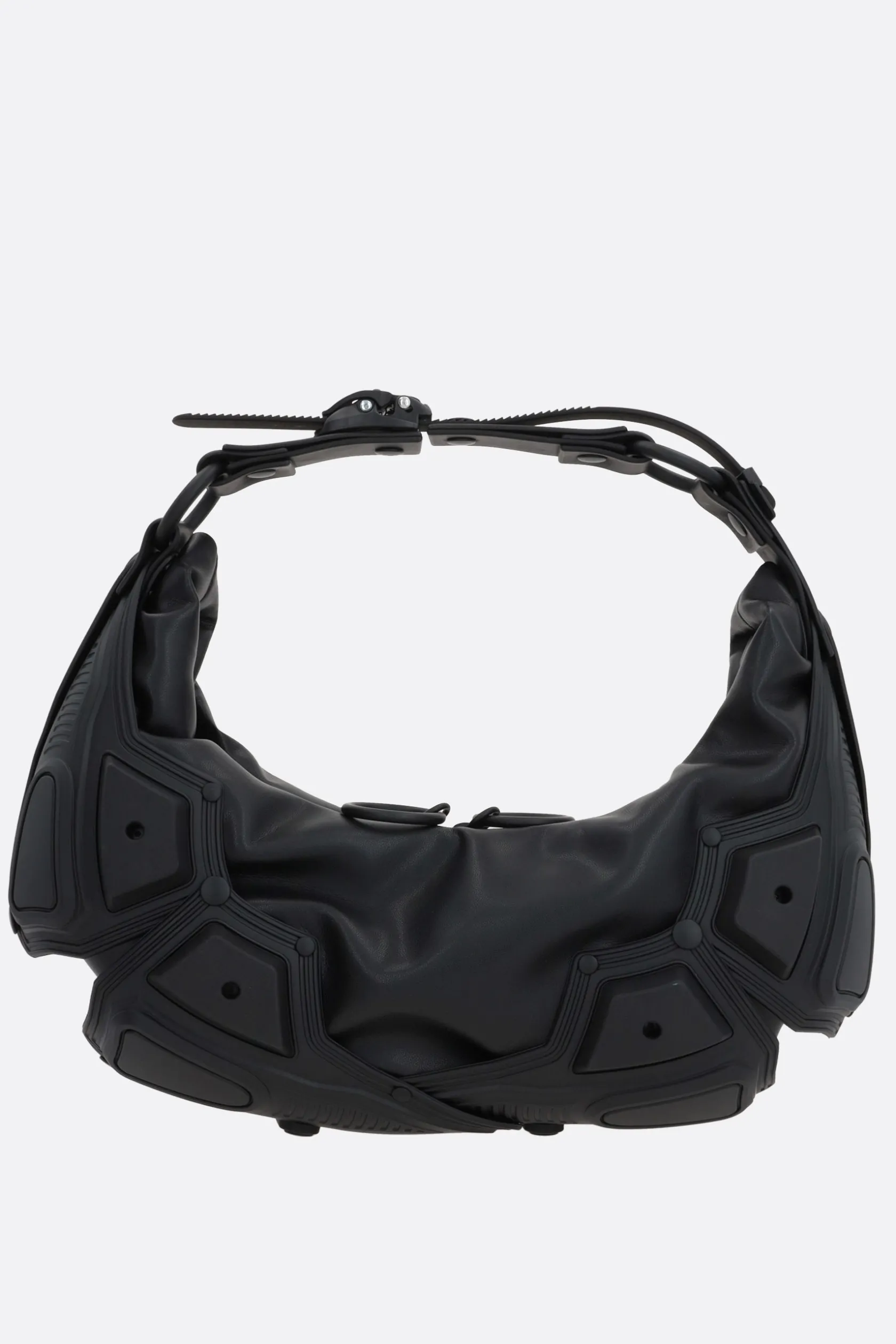 Borse A Tracolla>INNERRAUM borsa a spalla Half Moon small in ecopelle e gomma Nero