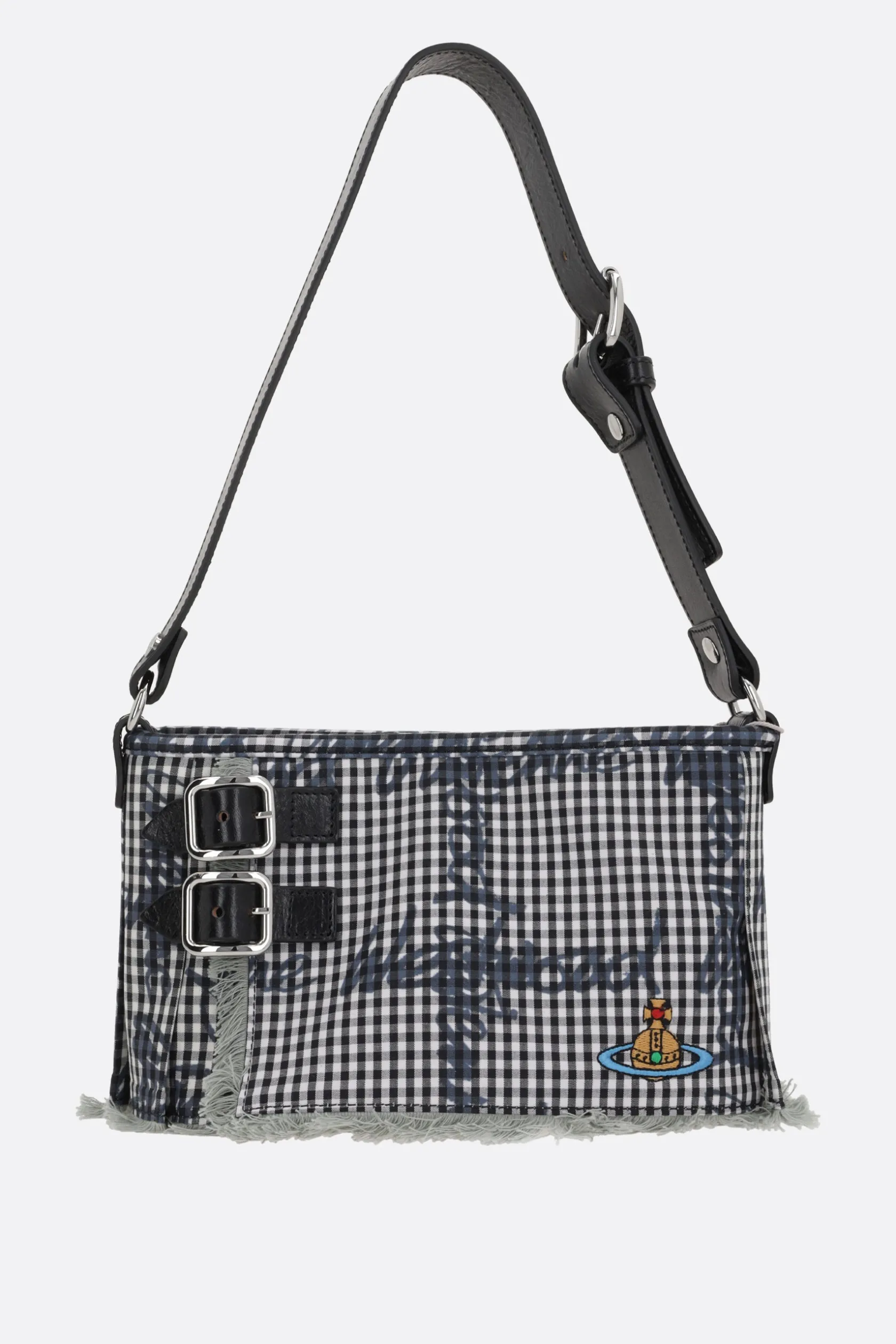 Borse A Mano>VIVIENNE WESTWOOD borsa a spalla Heater in tessuto Gingham Nero