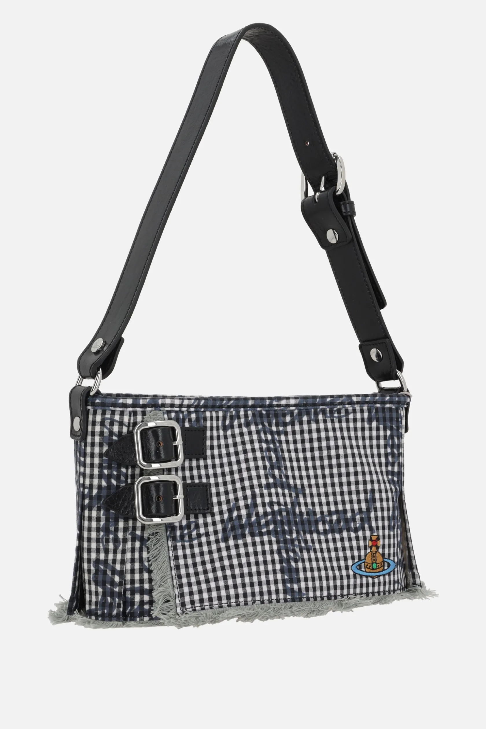 Borse A Mano>VIVIENNE WESTWOOD borsa a spalla Heater in tessuto Gingham Nero