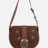 Borse A Tracolla>HTC LOS ANGELES borsa a spalla Joan in pelle vintage Marrone