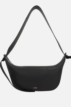 Borse A Tracolla>JIL SANDER borsa a spalla Knot in pelle liscia Nero