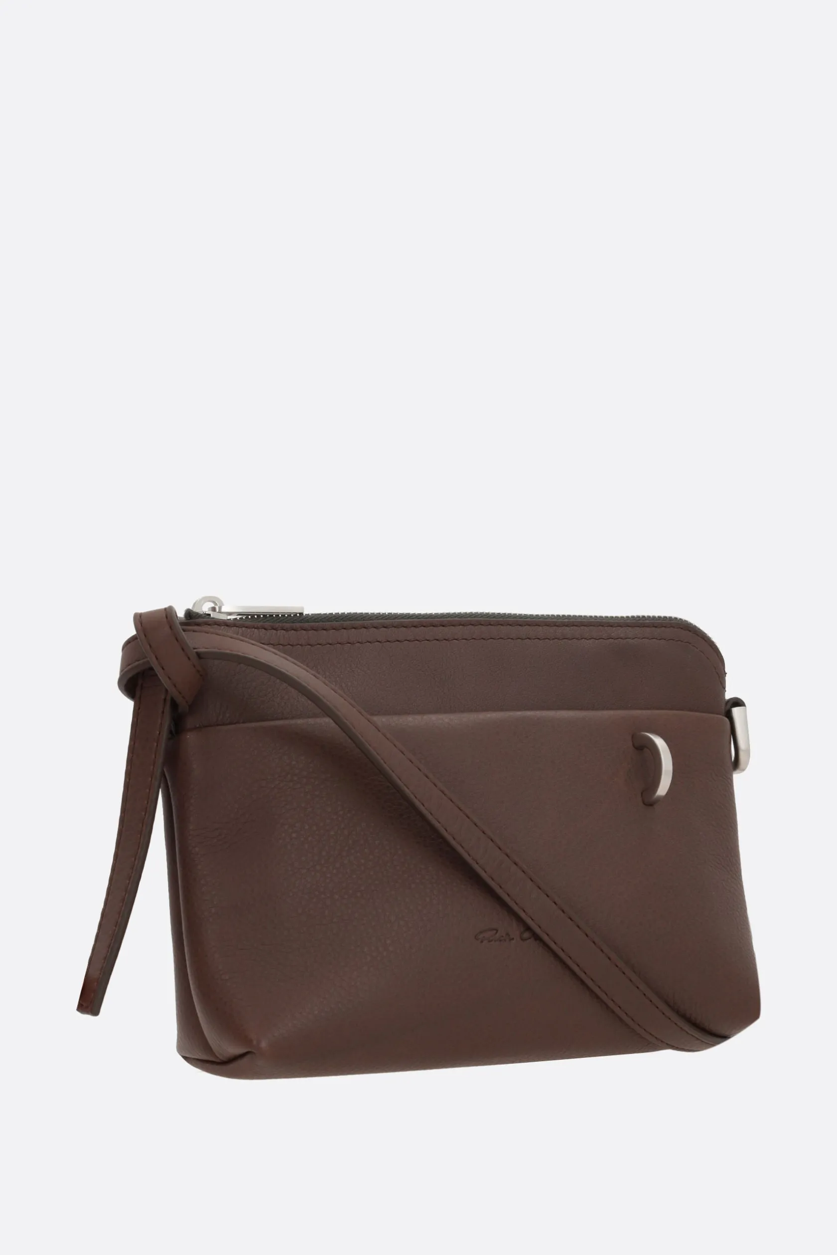 Borse A Tracolla>RICK OWENS borsa a tracolla Adri small in pelle martellata Marrone