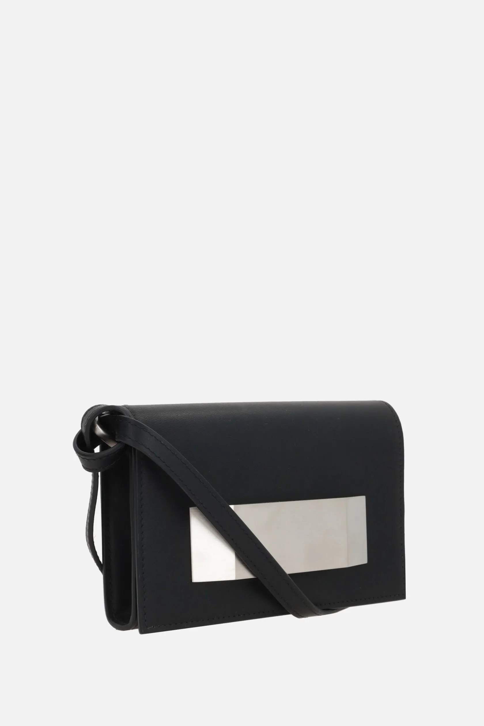 Borse A Tracolla>RICK OWENS borsa a tracolla in pelle liscia Nero