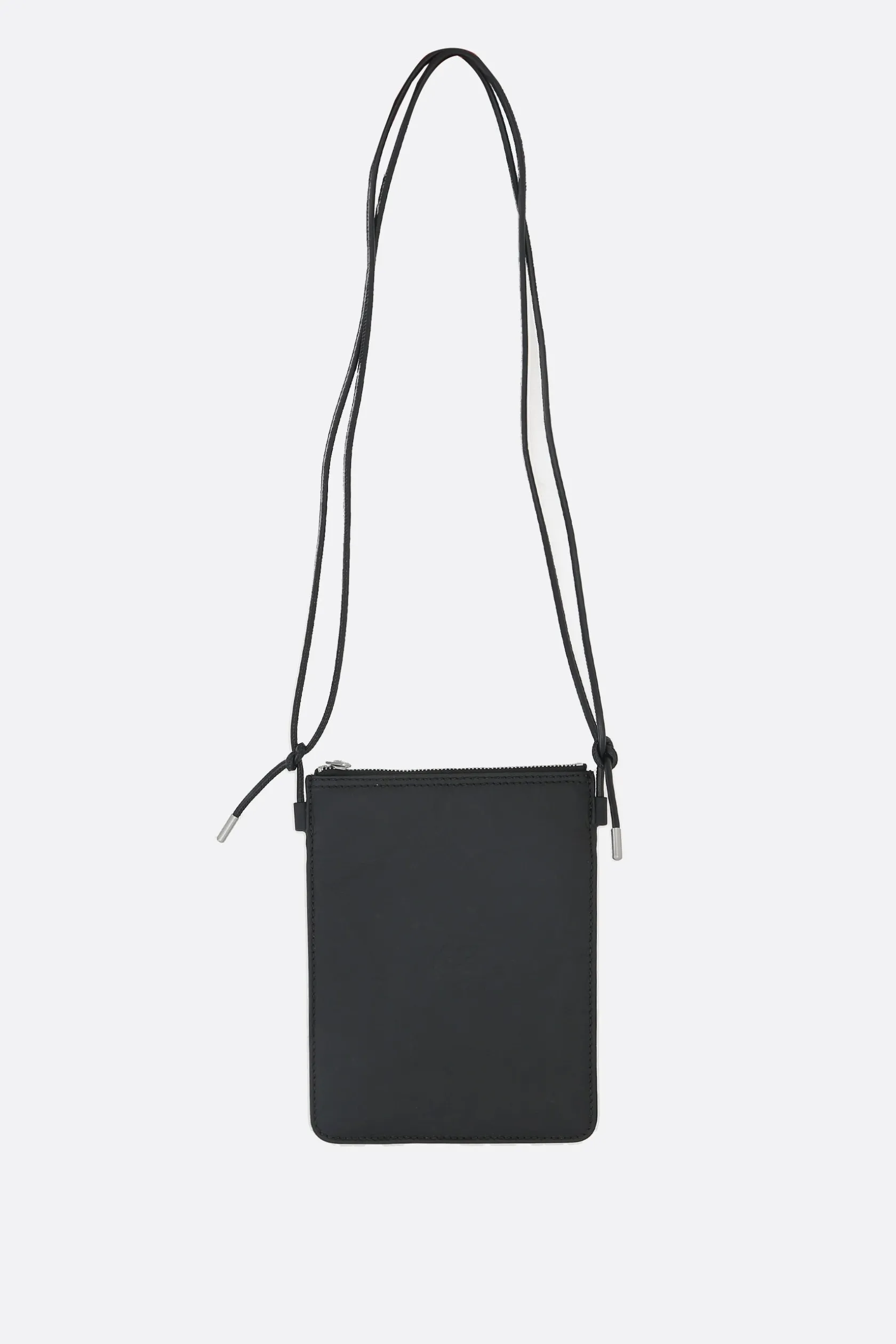 Borse A Tracolla>Y-3 borsa a tracolla in pelle con pieghe Nero