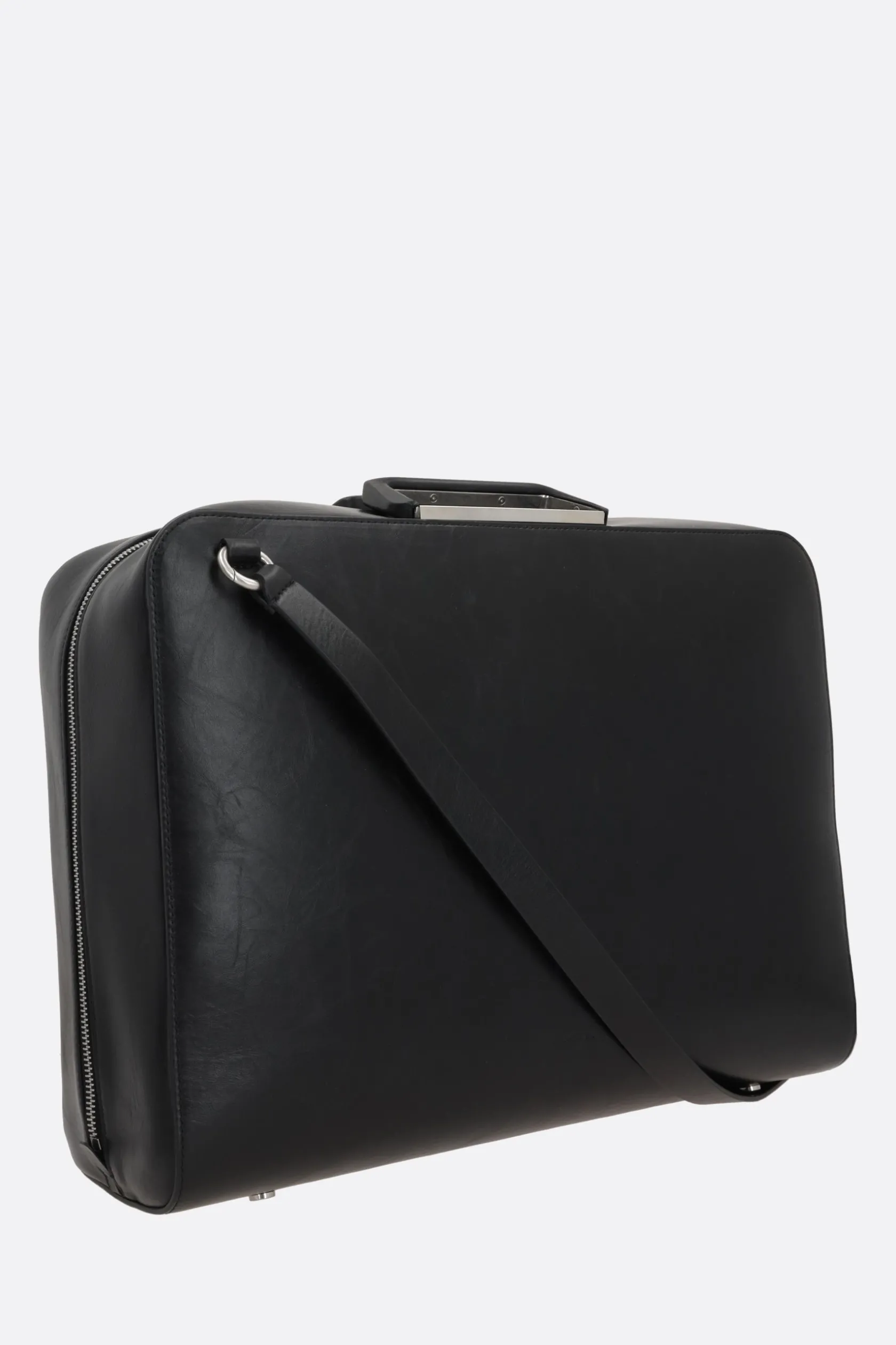 Borse A Mano>JIL SANDER borsa business Attache in pelle Paper Nero