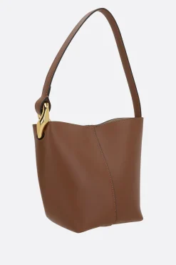 Borse A Mano>JW ANDERSON borsa Corner Bucket small in pelle liscia Marrone