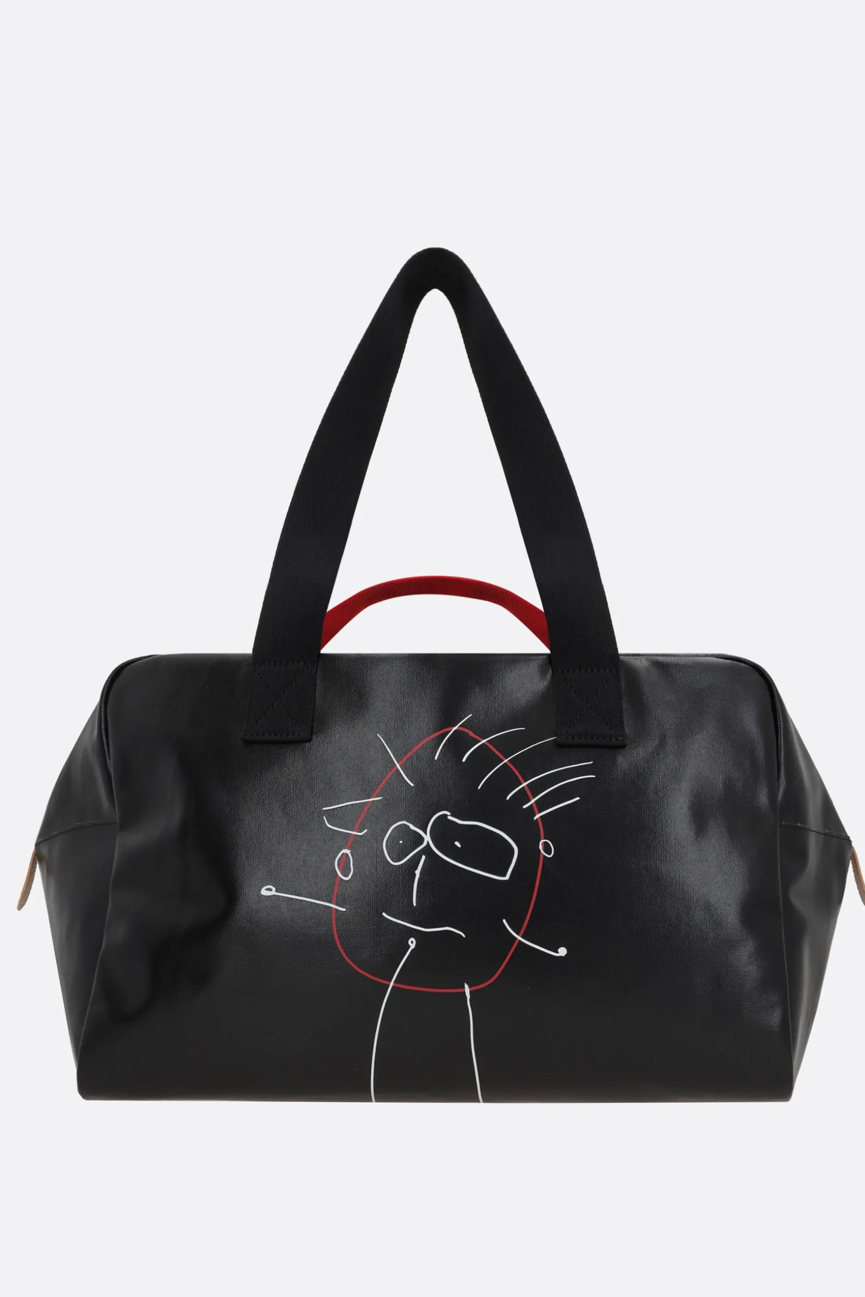 Borse A Mano>PLAN C borsa da viaggio Pili e Bianca in canvas resinato Nero