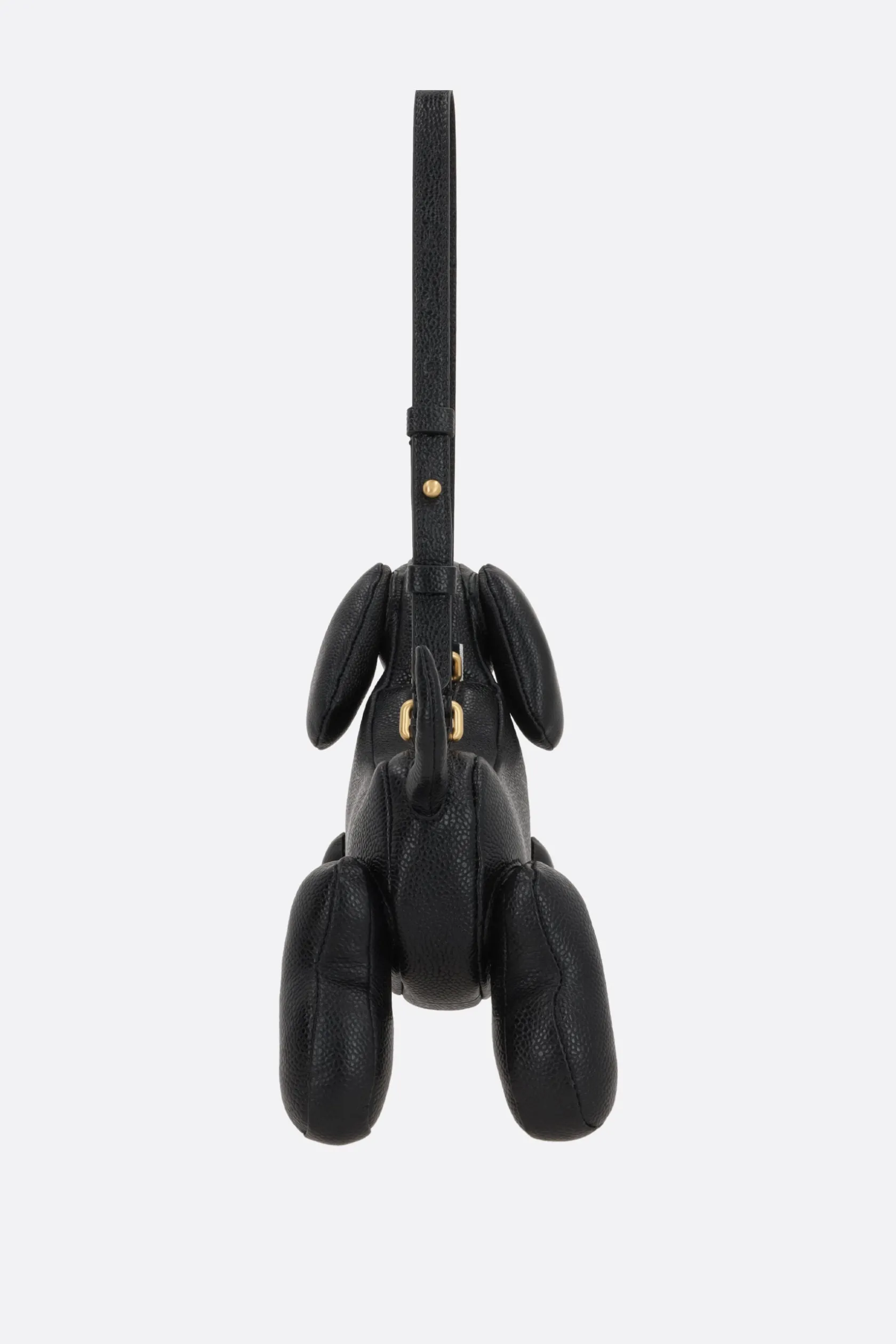 Borse A Tracolla>THOM BROWNE borsa Hector Baguette in pelle Pebble Grain Nero