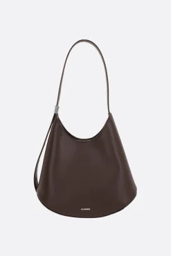 Borse A Tracolla>JIL SANDER borsa hobo Eldorado small in pelle liscia Marrone