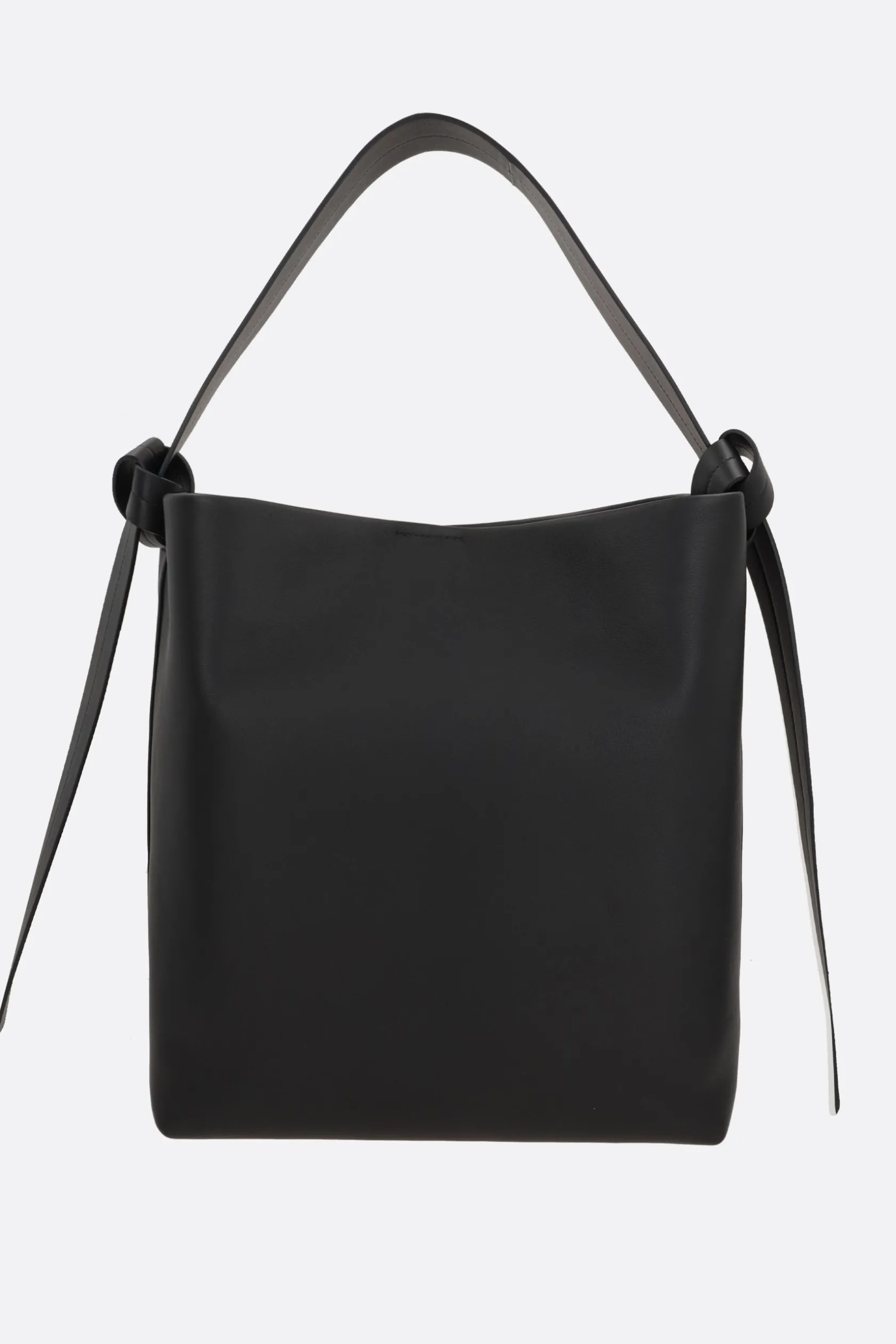 Borse A Tracolla>JIL SANDER borsa hobo Knot media in pelle liscia Nero