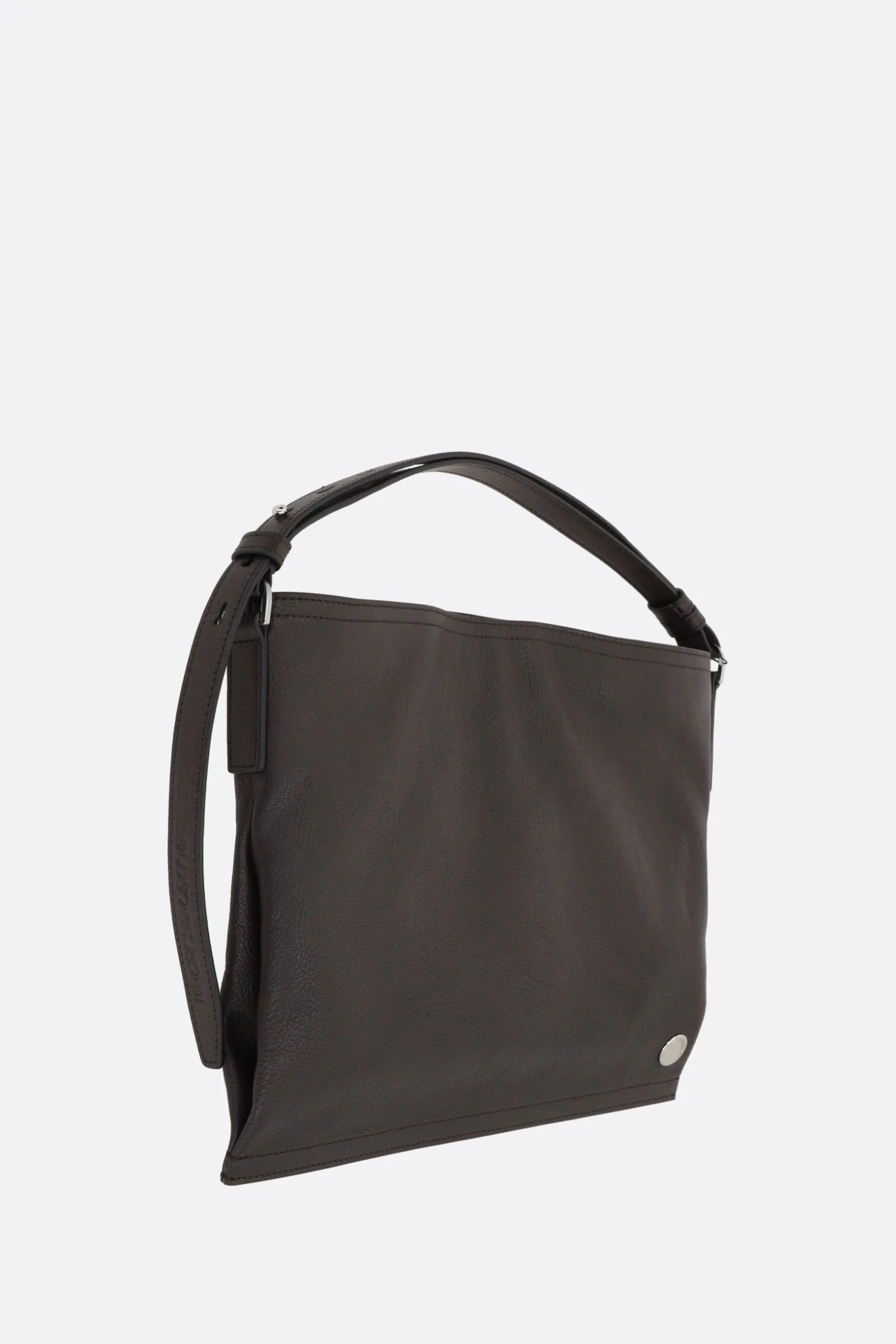 Borse A Mano>BORAGNO X 10 CORSO COMO borsa hobo Sharp small in pelle martellata Marrone