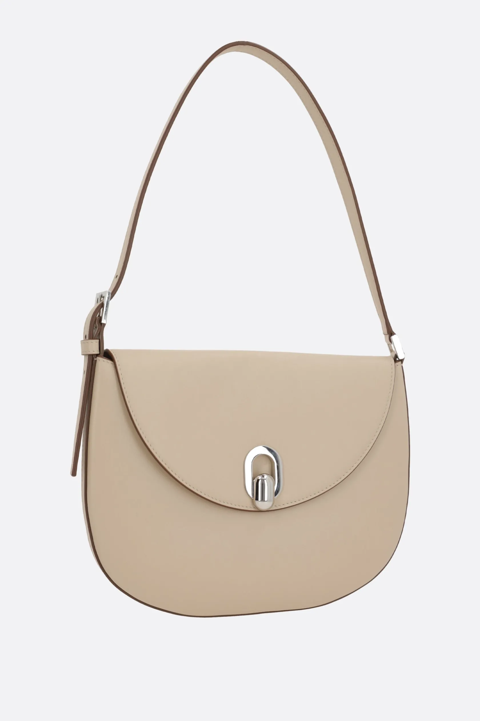 Borse A Mano>SAVETTE borsa hobo Tondo small in pelle liscia Neutro