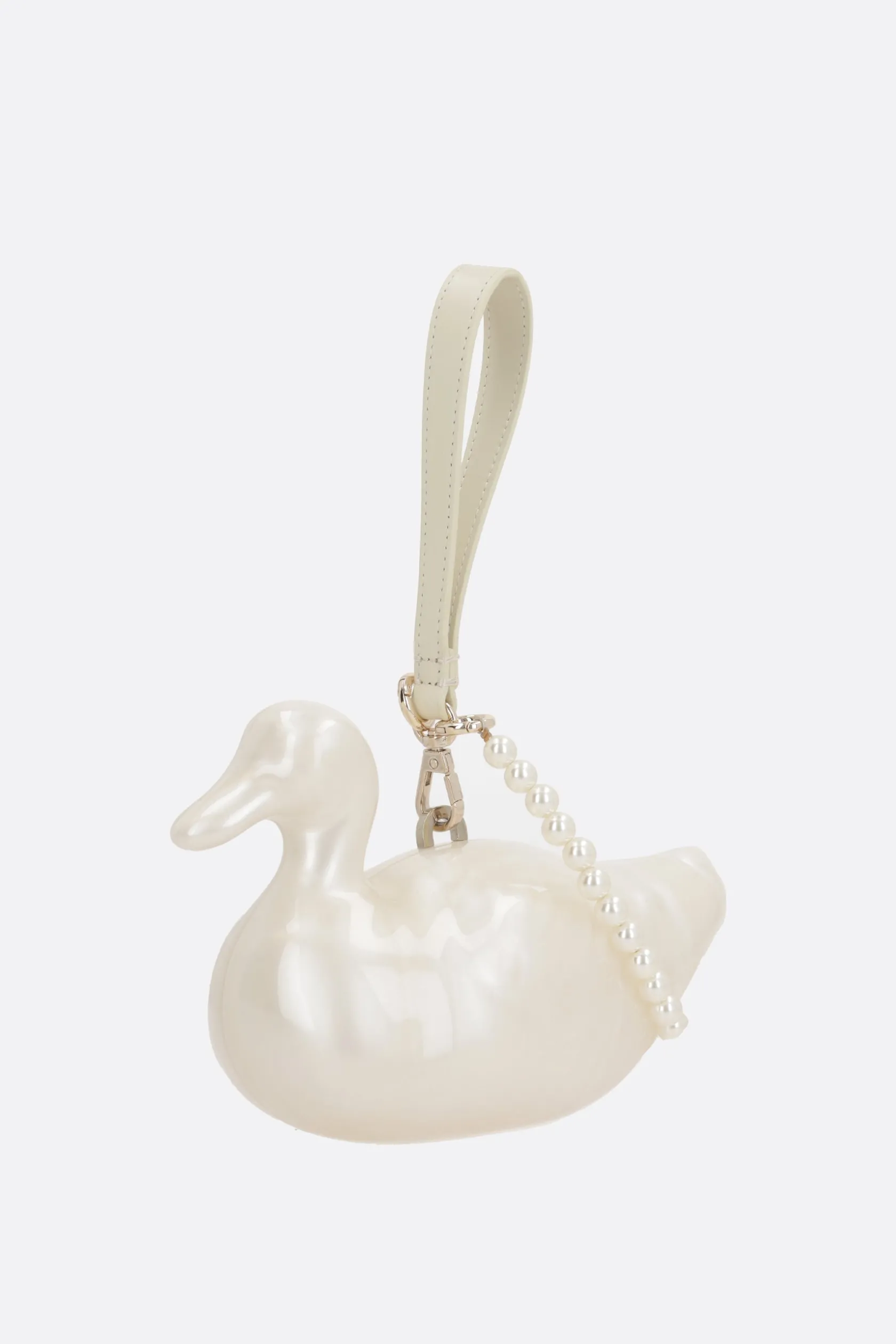 Borse A Mano>SIMONE ROCHA borsa Pearl Duck in Perspex Bianco