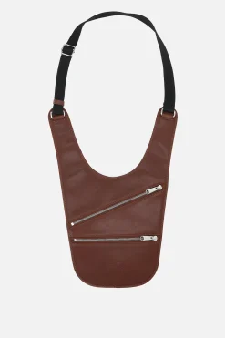 Borse A Tracolla>MM6 borsa saddle in pelle liscia Marrone
