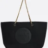 Borse A Mano>TORY BURCH borsa shopping Ella in nylon Nero
