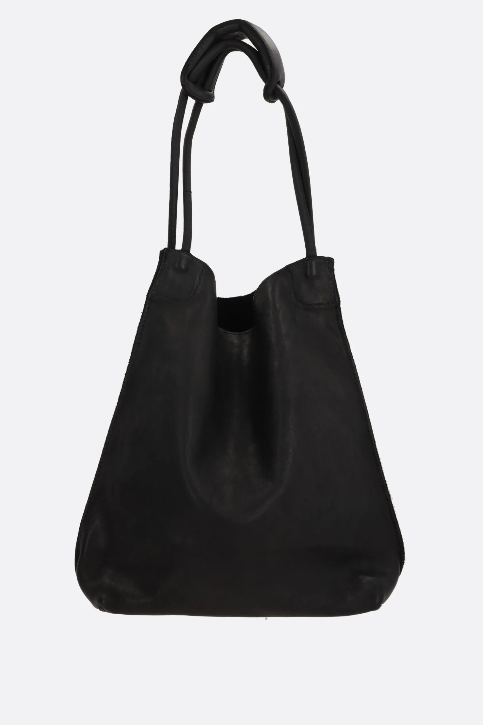 Borse A Mano>GUIDI borsa shopping in pelle liscia Nero