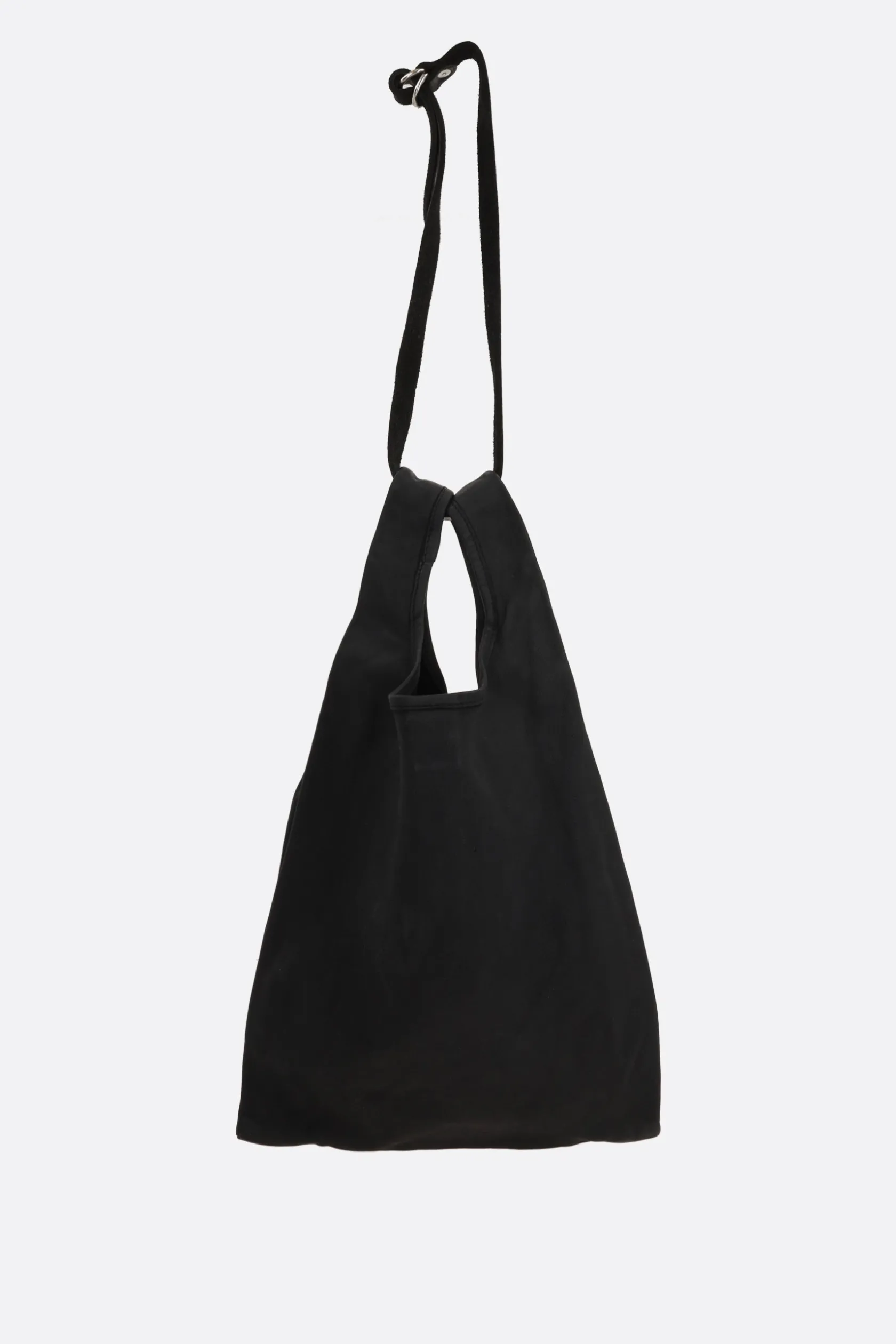 Borse A Mano>GUIDI borsa shopping media in pelle martellata Nero