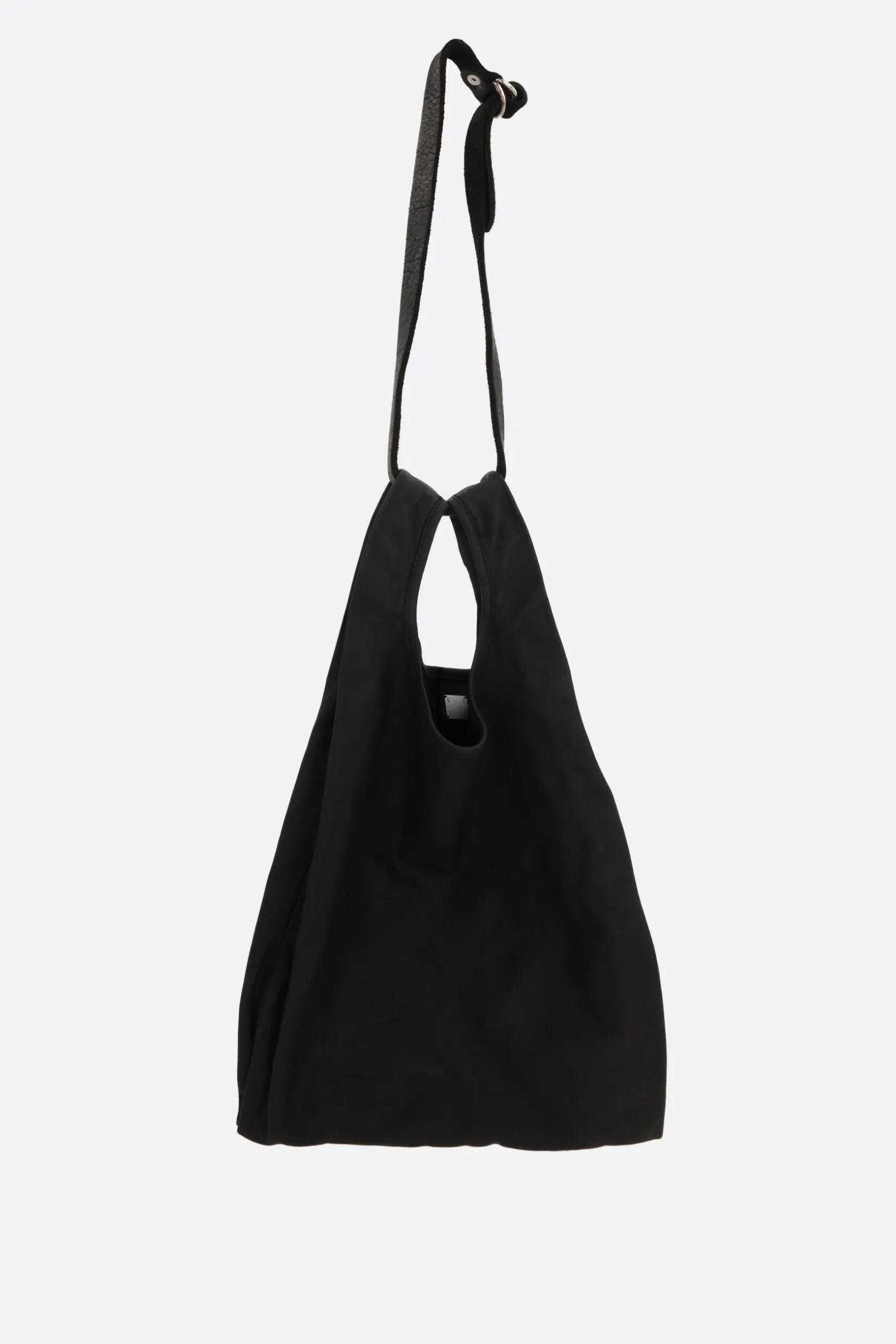 Borse A Mano>GUIDI borsa shopping media in pelle martellata Nero