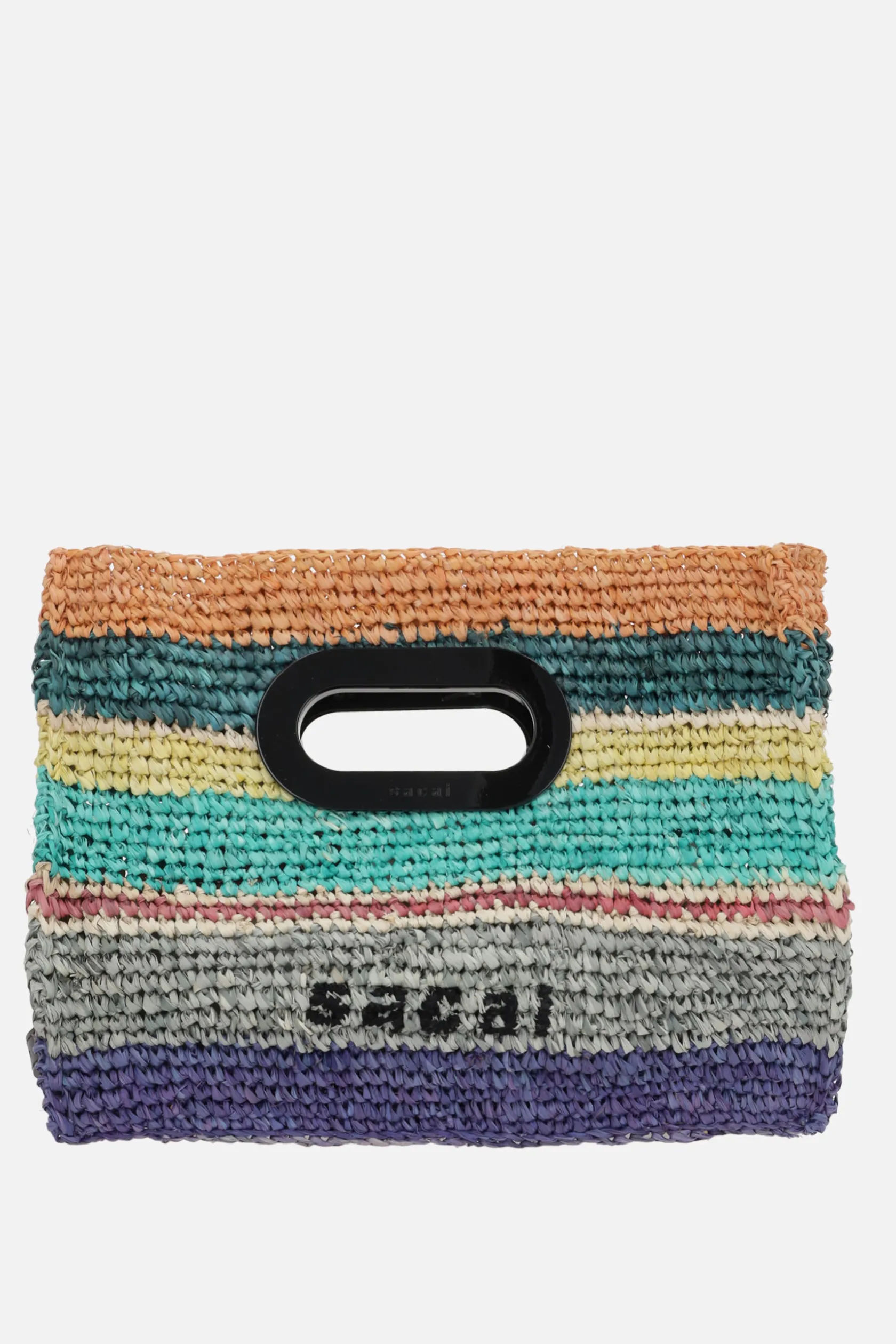 Borse A Mano>SACAI borsa shopping small in rafia Multicolor
