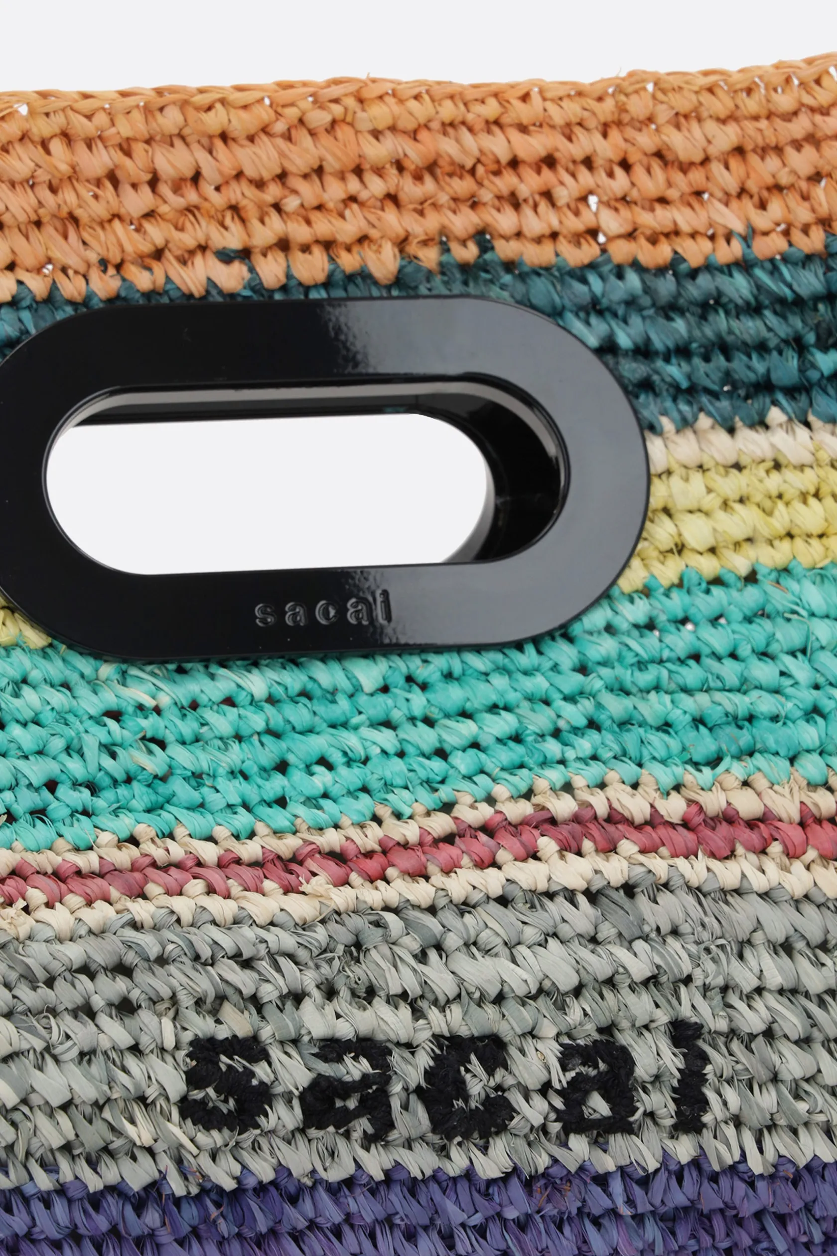 Borse A Mano>SACAI borsa shopping small in rafia Multicolor