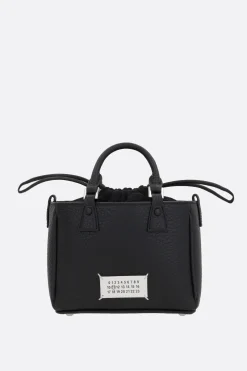 Borse A Mano>MAISON MARGIELA borsa tote 5AC in pelle martellata Nero