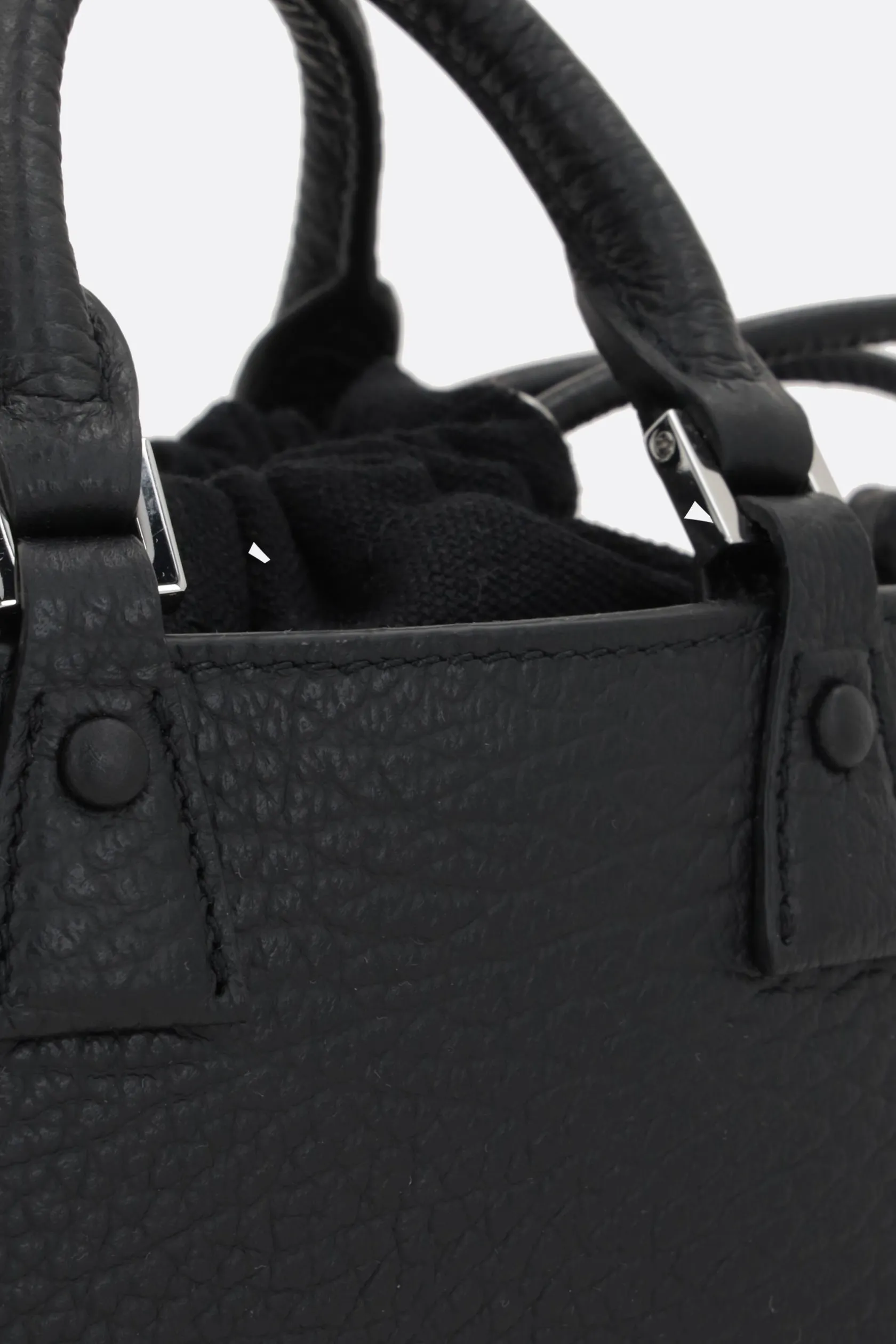 Borse A Mano>MAISON MARGIELA borsa tote 5AC in pelle martellata Nero