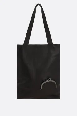 Borse A Mano>DISCORD YOHJI YAMAMOTO borsa tote Clasp small in pelle martellata Nero
