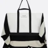 Borse A Mano>UNDERCOVER borsa tote in canvas con inserto in maglia Nero