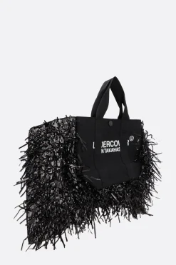 Borse A Mano>UNDERCOVER borsa tote in nylon con frange Nero