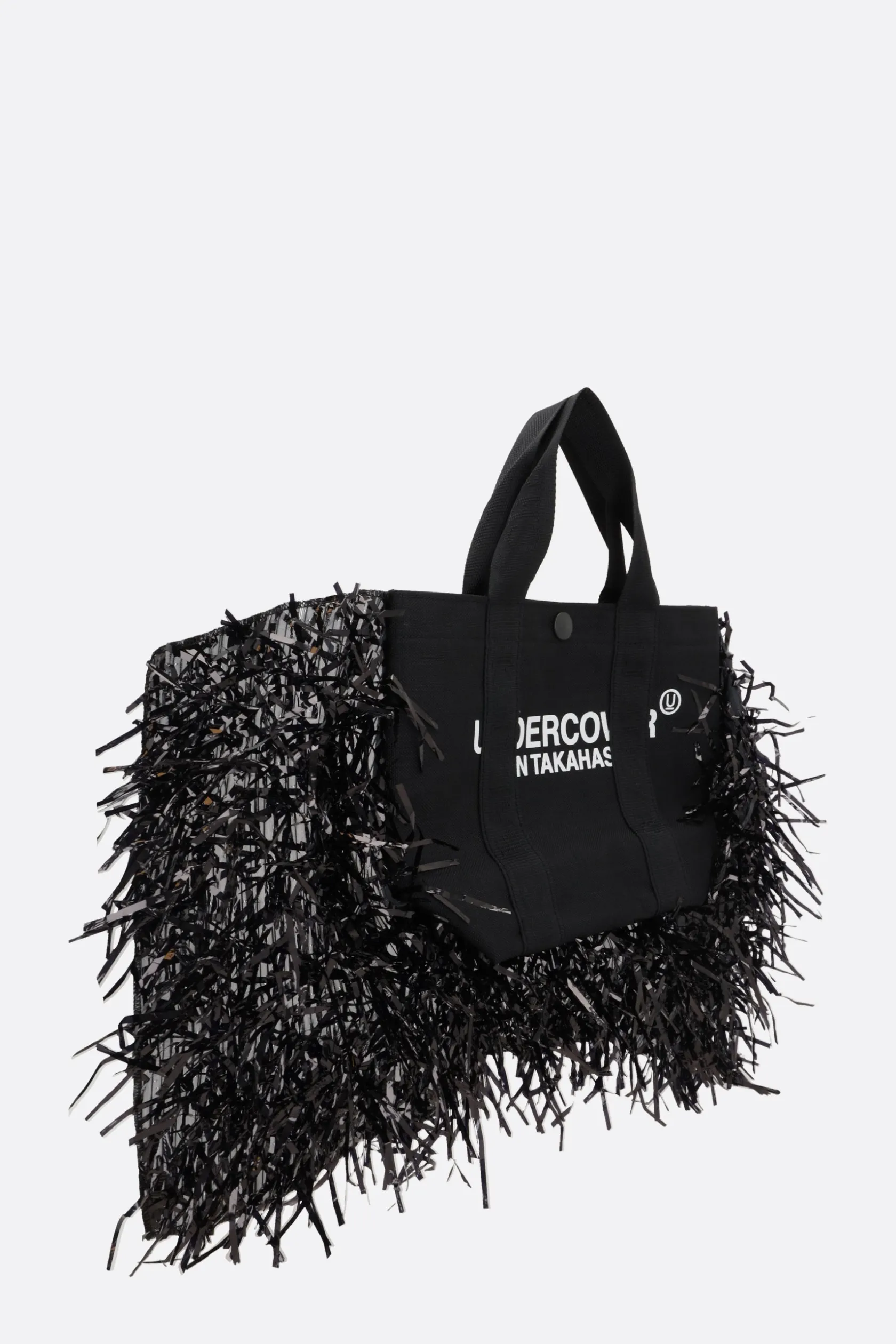 Borse A Mano>UNDERCOVER borsa tote in nylon con frange Nero