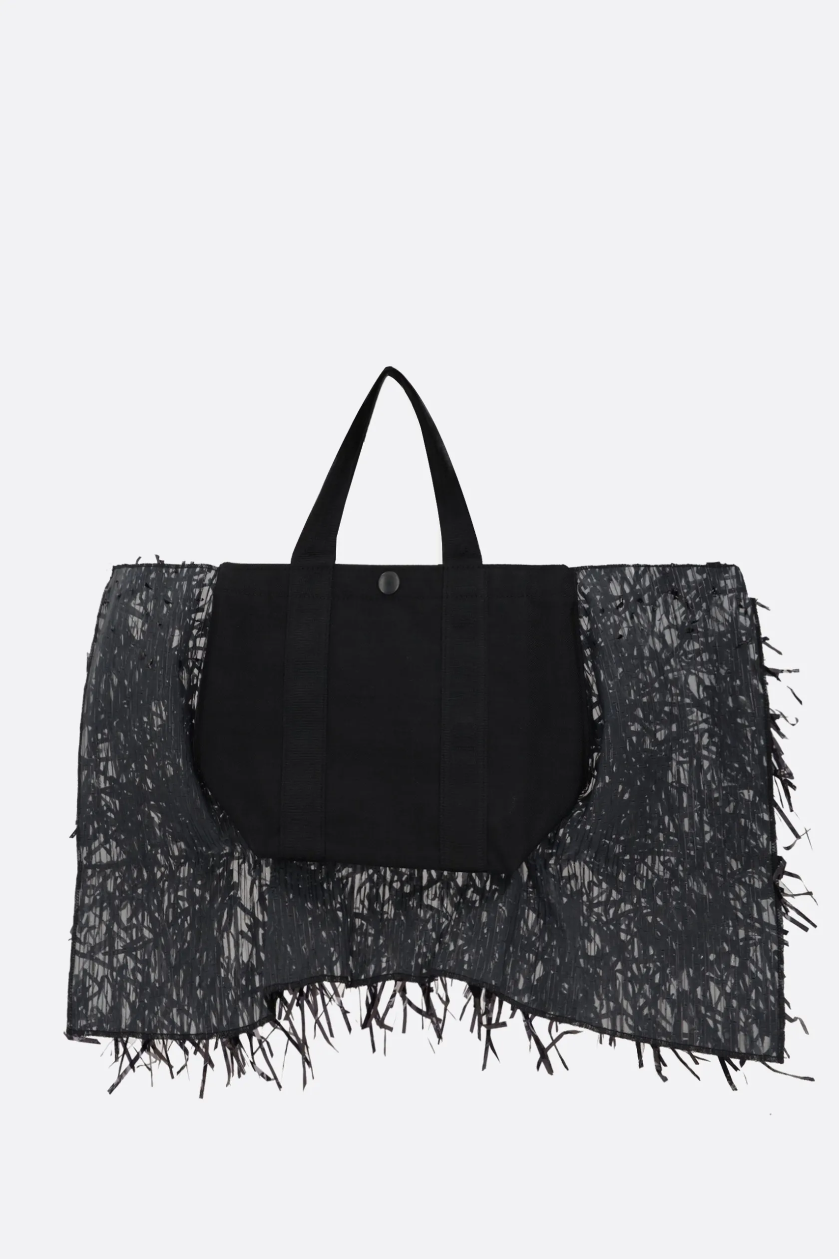 Borse A Mano>UNDERCOVER borsa tote in nylon con frange Nero
