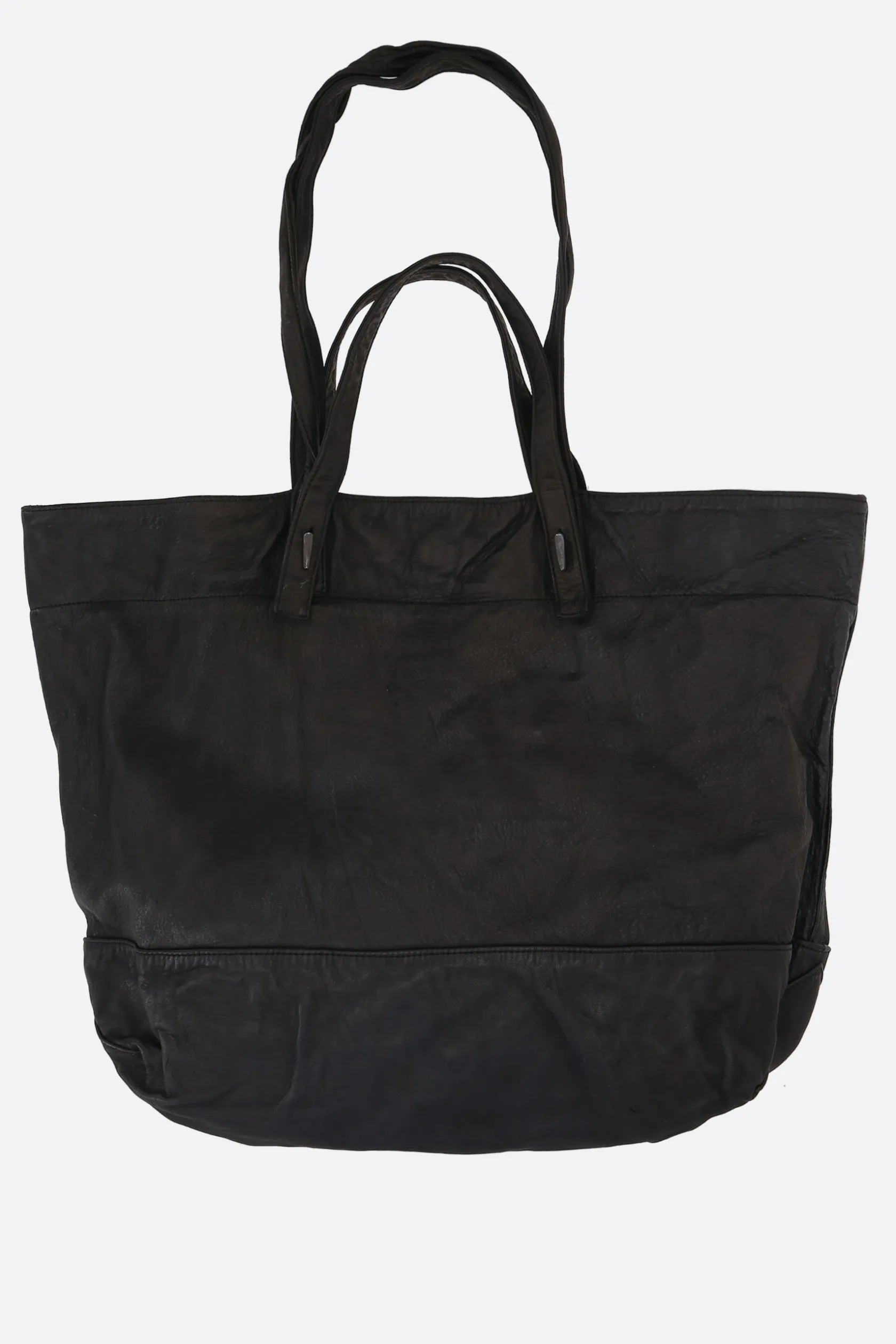 Borse A Mano>YOHJI YAMAMOTO borsa tote in pelle martellata Nero