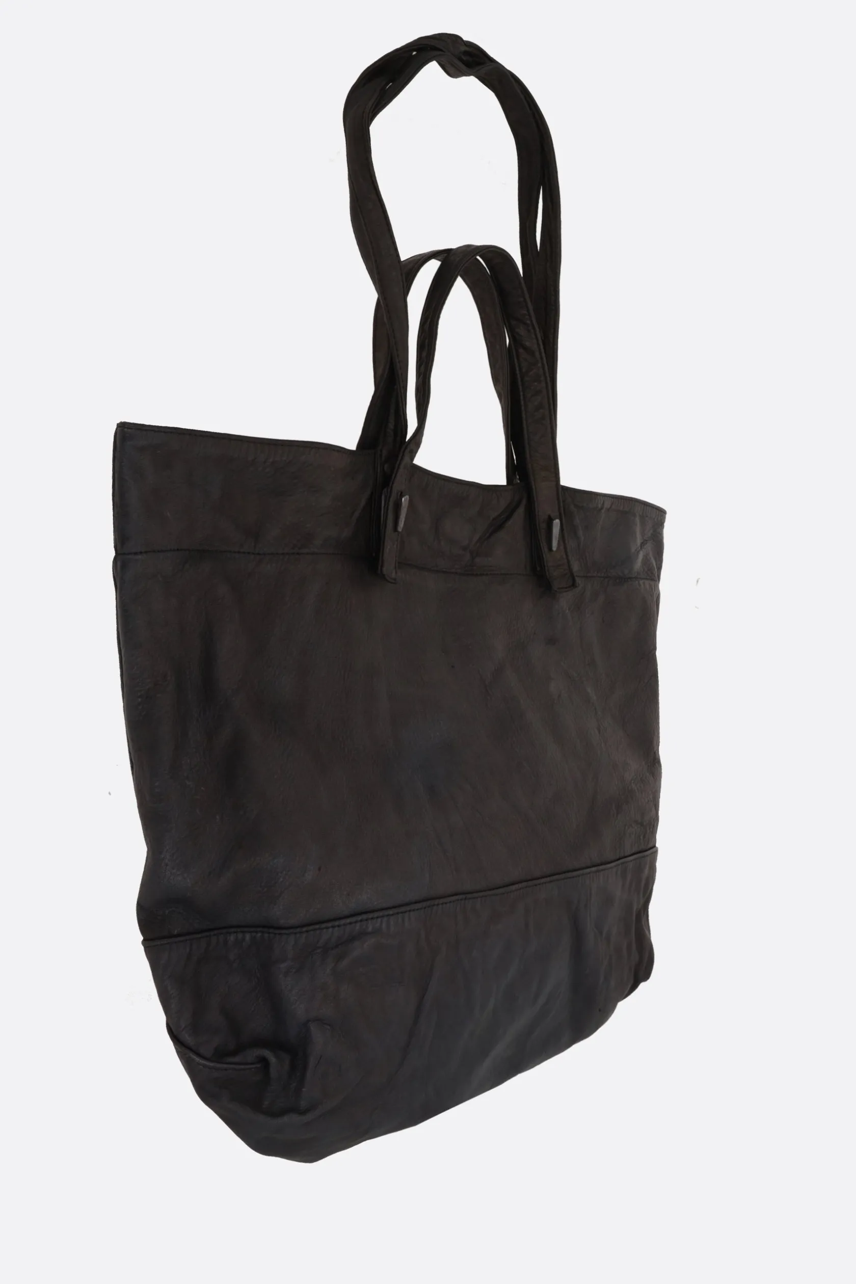 Borse A Mano>YOHJI YAMAMOTO borsa tote in pelle martellata Nero