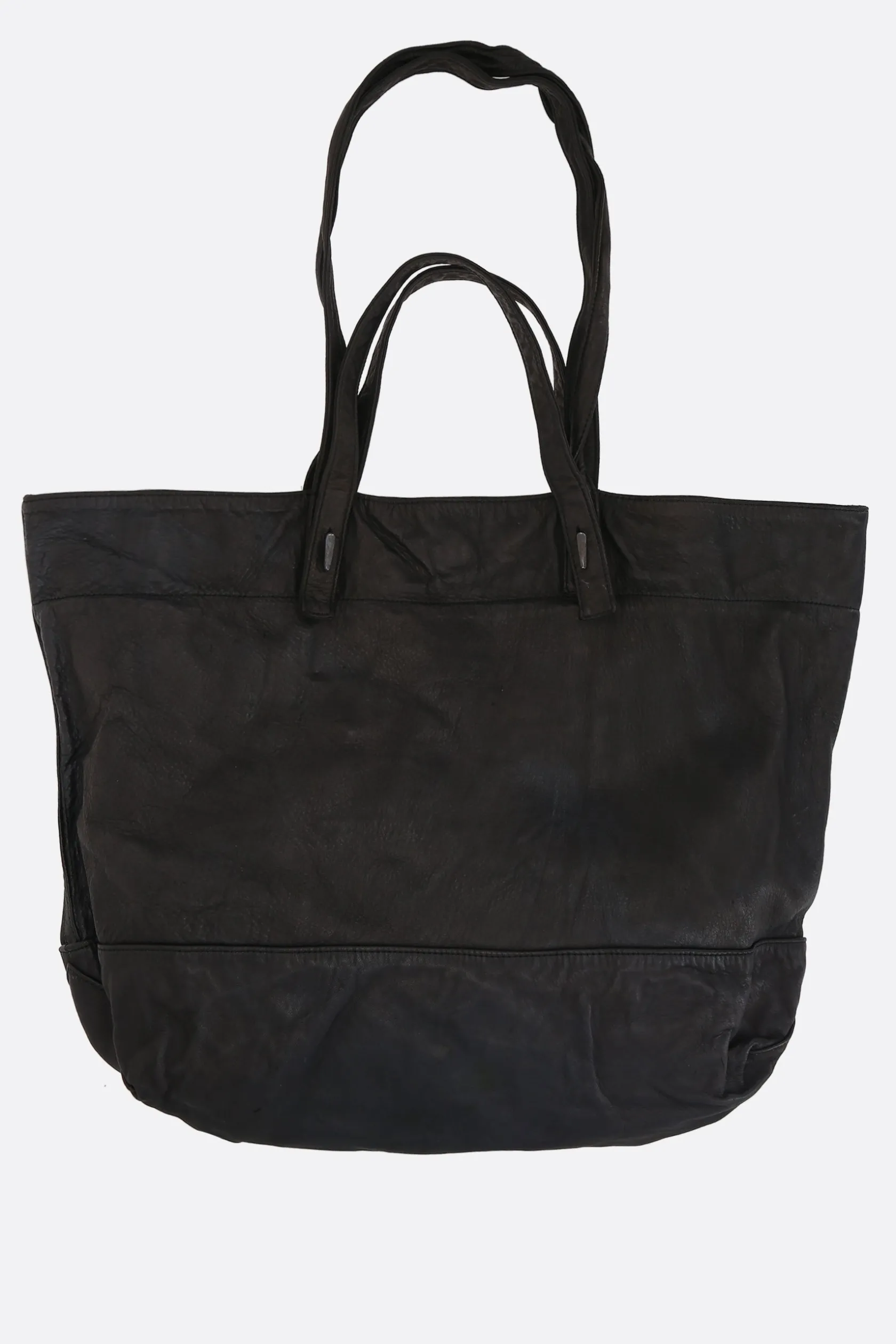 Borse A Mano>YOHJI YAMAMOTO borsa tote in pelle martellata Nero