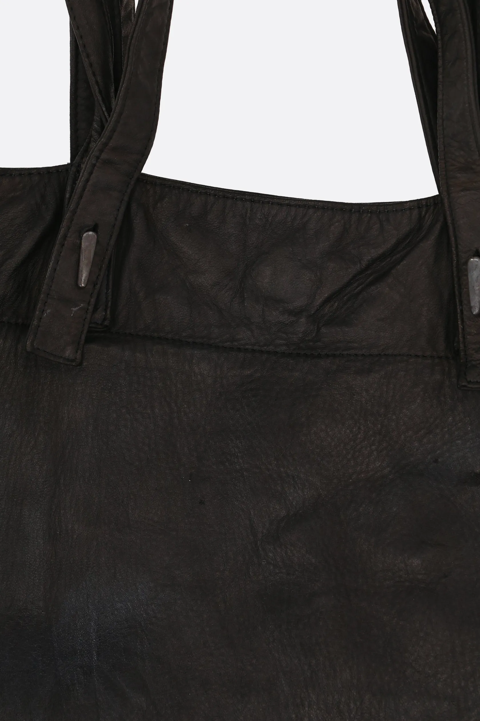Borse A Mano>YOHJI YAMAMOTO borsa tote in pelle martellata Nero