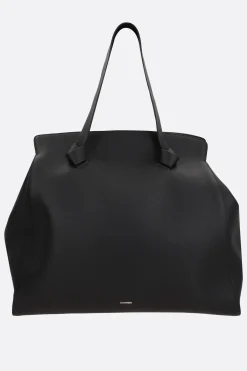 Borse A Mano>JIL SANDER borsa tote Knot large in pelle liscia Nero