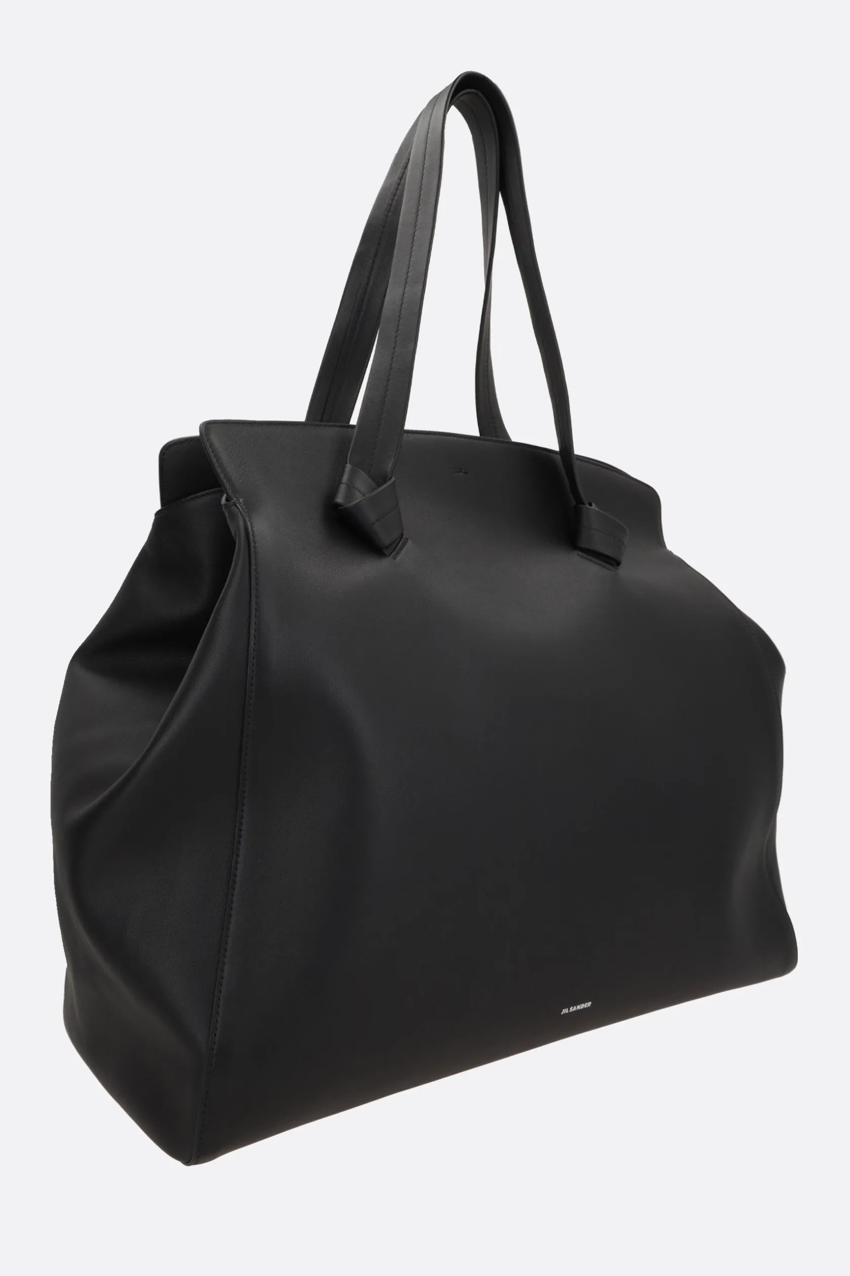 Borse A Mano>JIL SANDER borsa tote Knot large in pelle liscia Nero