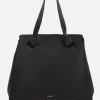 Borse A Mano>JIL SANDER borsa tote Knot media in pelle liscia Nero