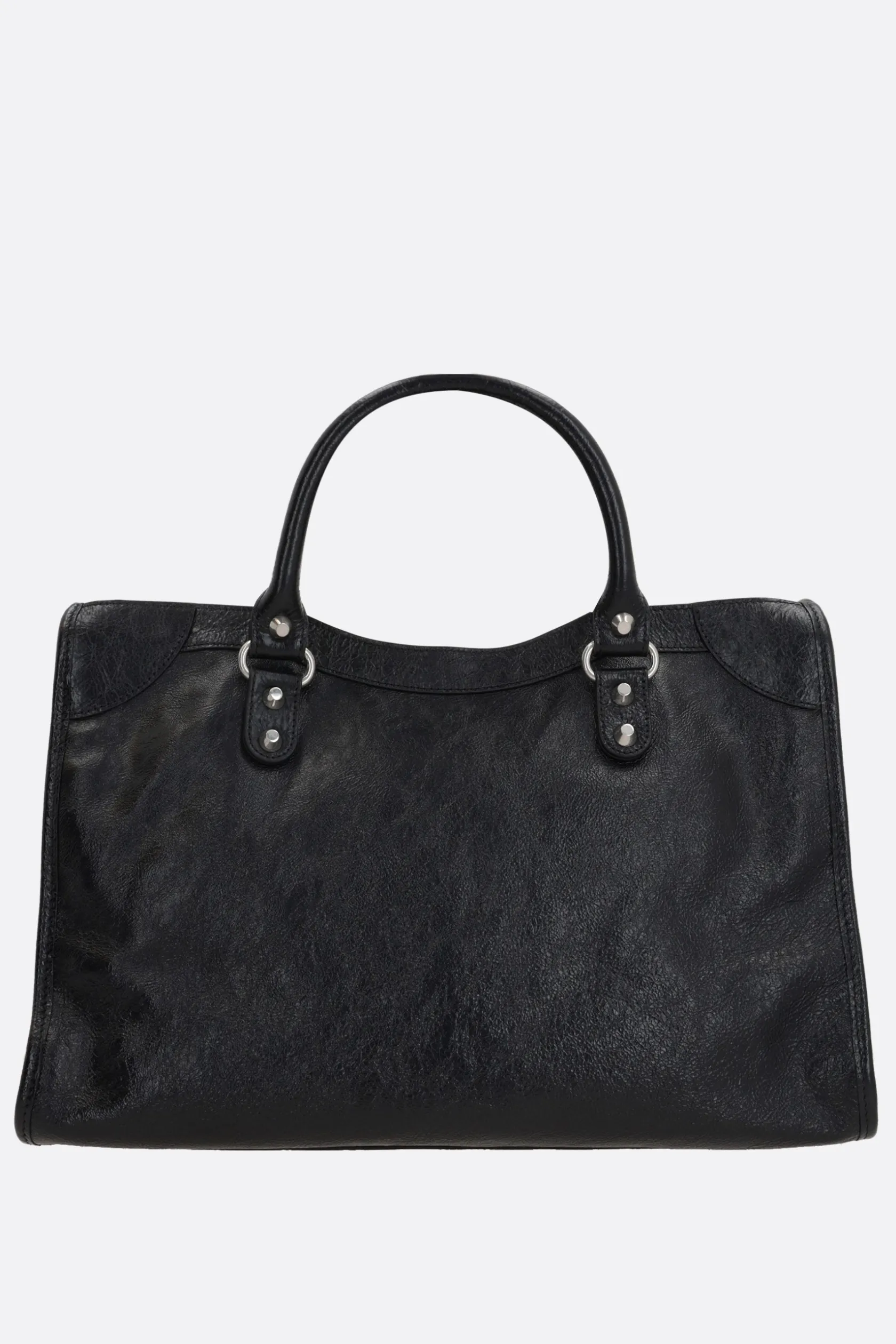 Borse A Mano>BALENCIAGA borsa tote Le City media in pelle Arena Nero