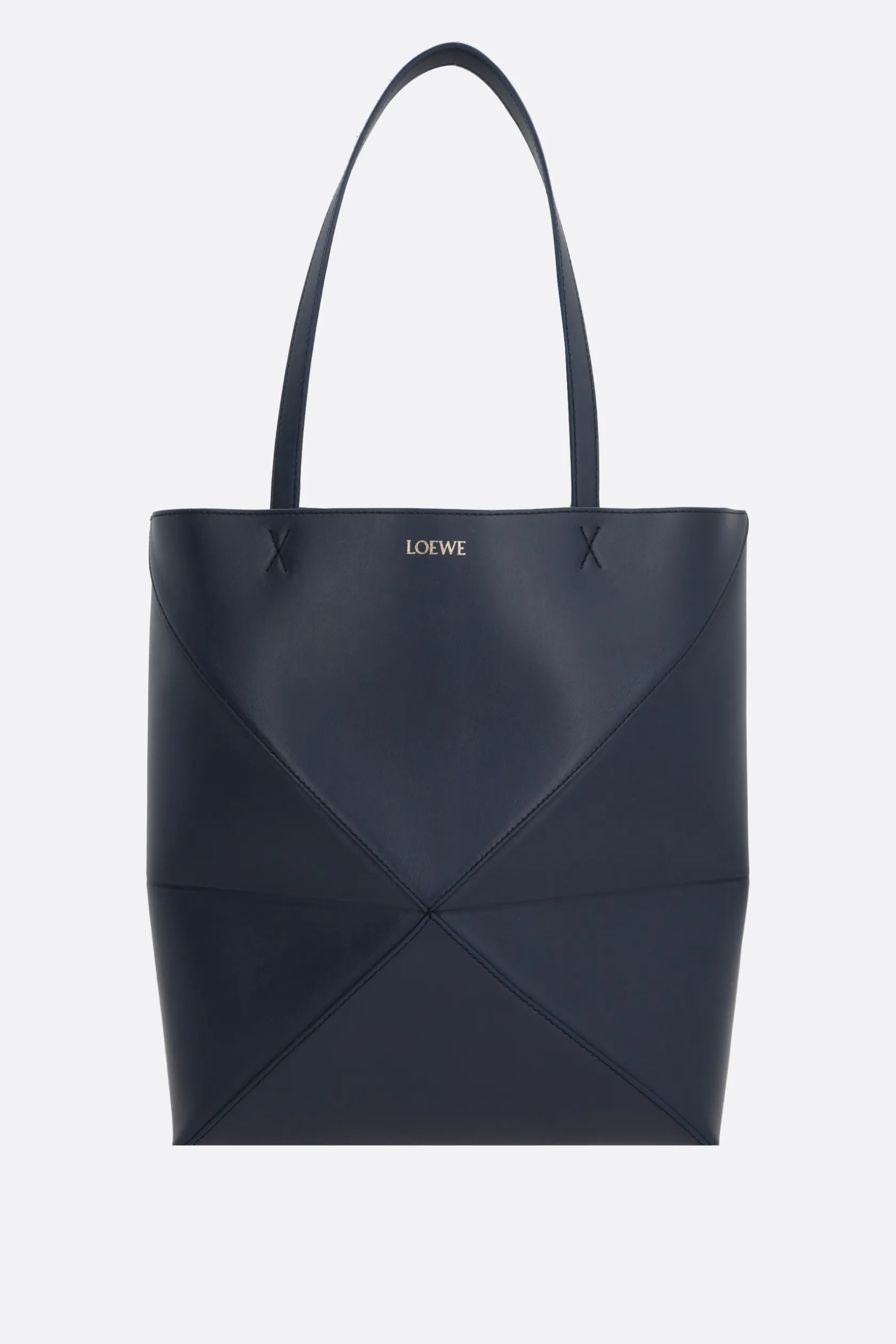 Borse A Mano>LOEWE borsa tote Puzzle Fold media in pelle liscia Blu