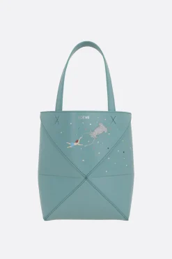 Borse A Mano>LOEWE borsa tote Puzzle Fold mini in pelle lucida Blu