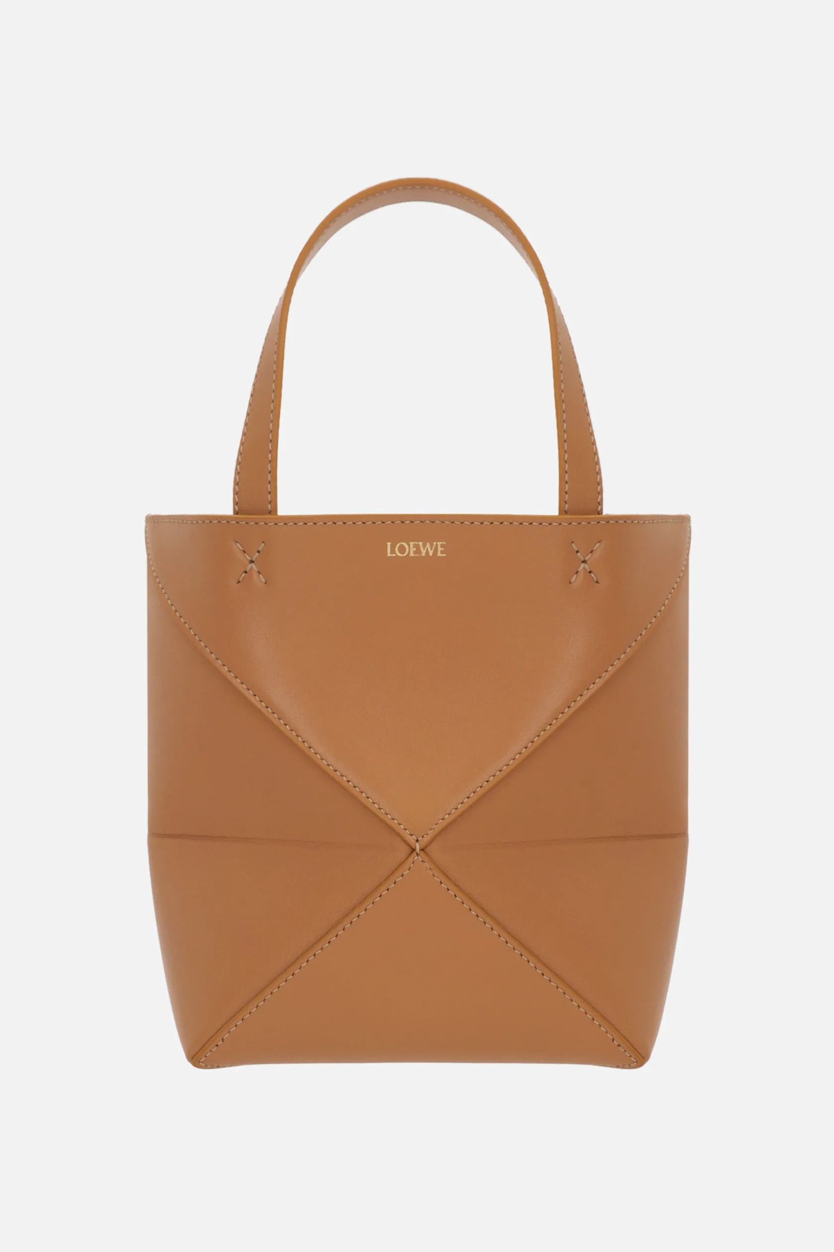 Borse A Mano>LOEWE borsa tote Puzzle Fold mini in pelle liscia Neutro