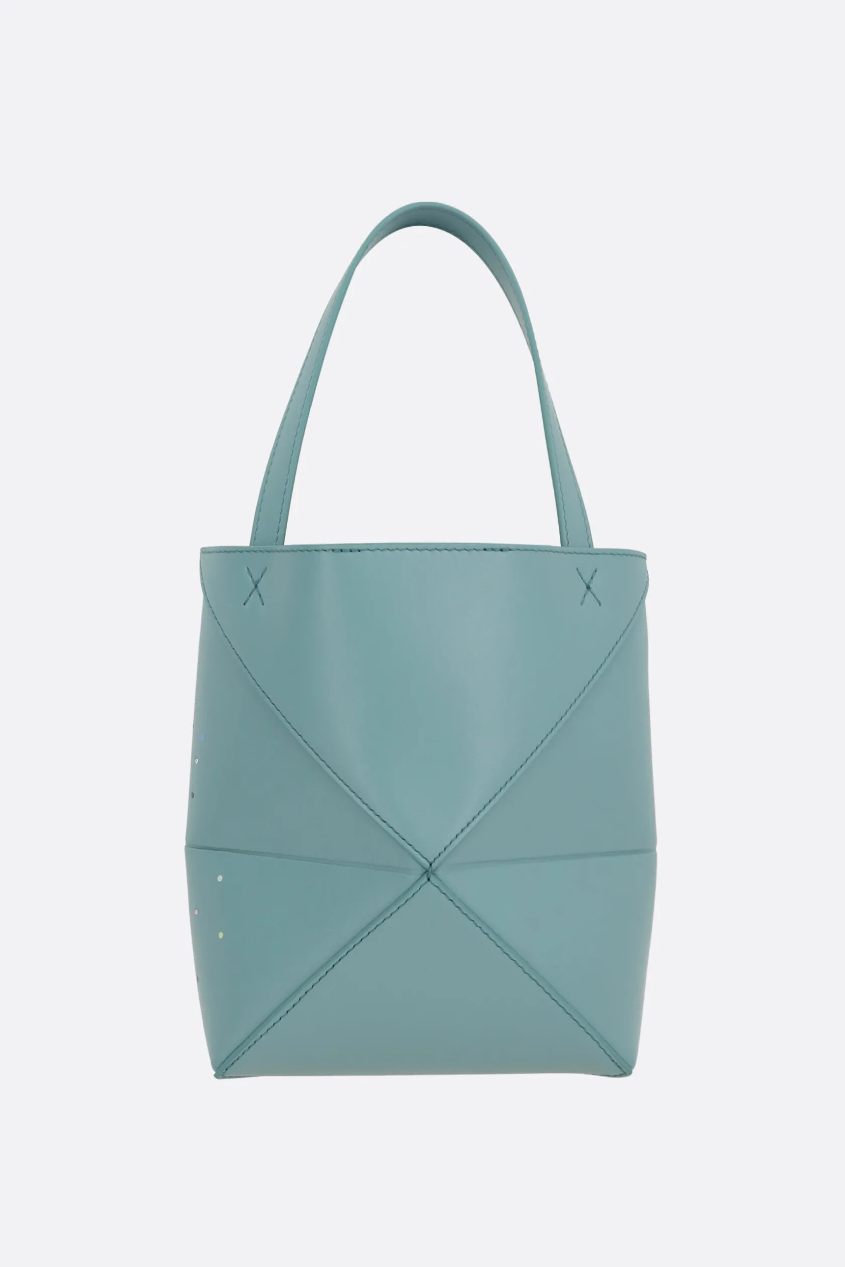 Borse A Mano>LOEWE borsa tote Puzzle Fold mini in pelle lucida Blu