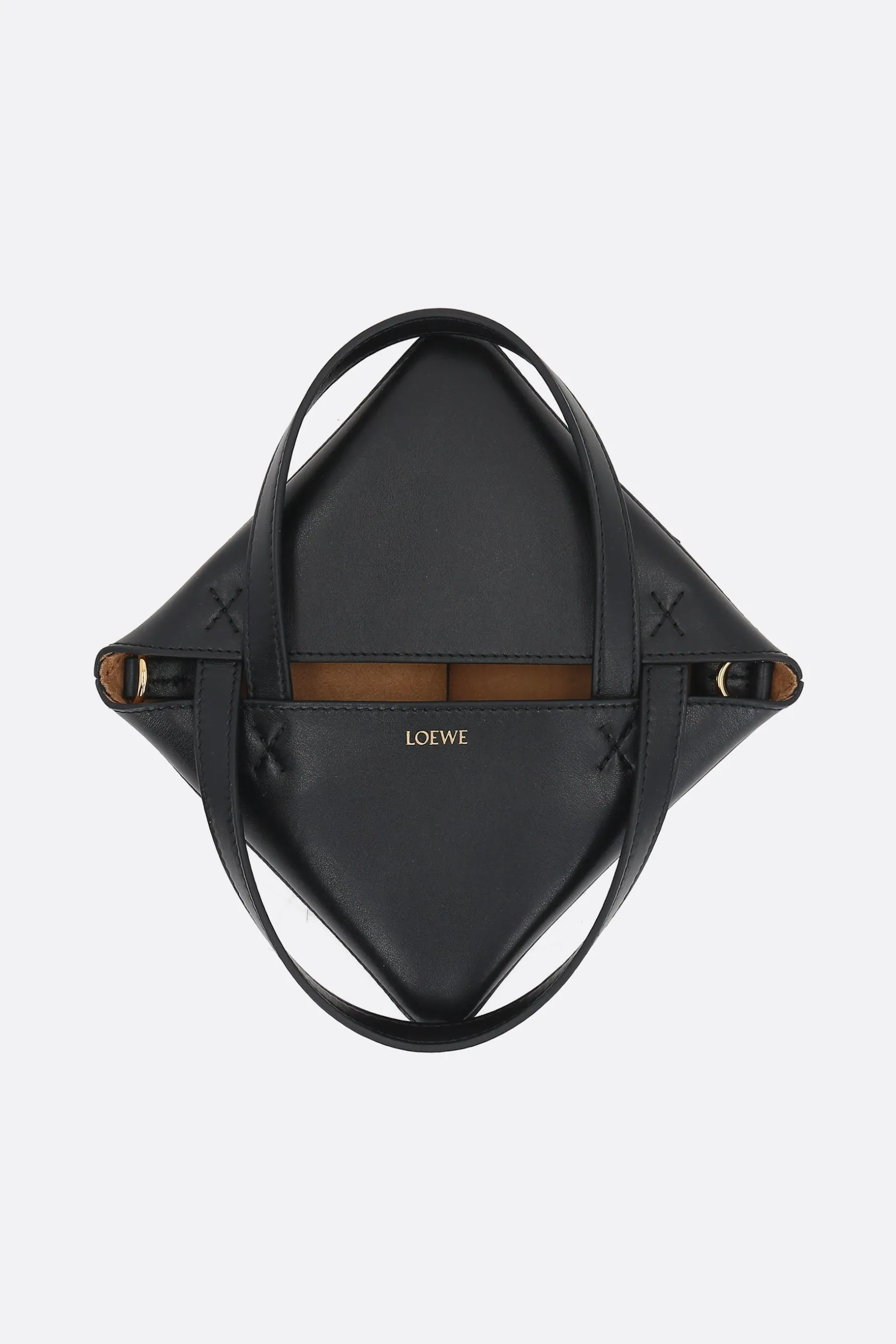 Borse A Mano>LOEWE borsa tote Puzzle Fold mini in pelle liscia Nero