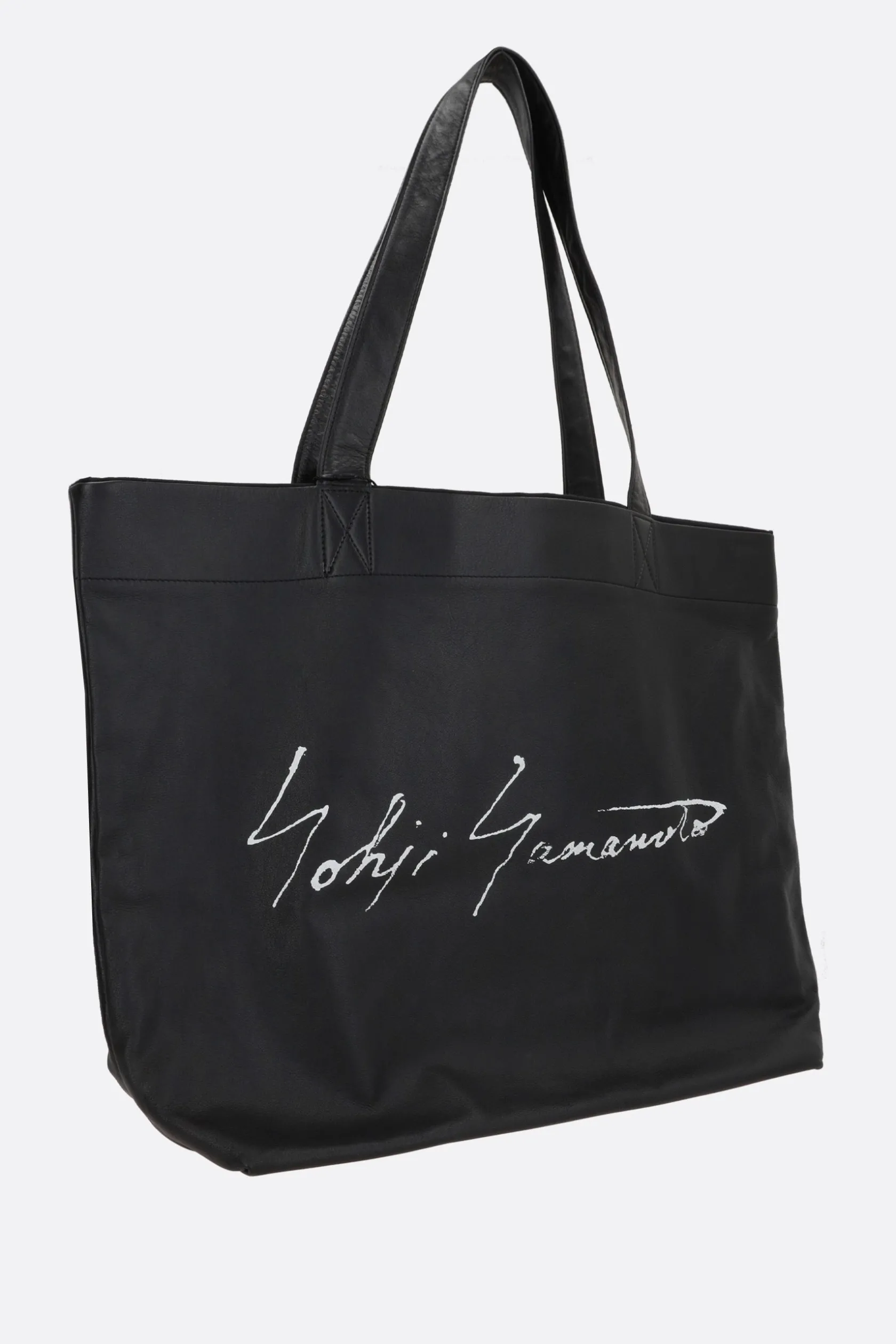 Borse A Mano>DISCORD YOHJI YAMAMOTO borsa tote Signature large in pelle martellata Nero